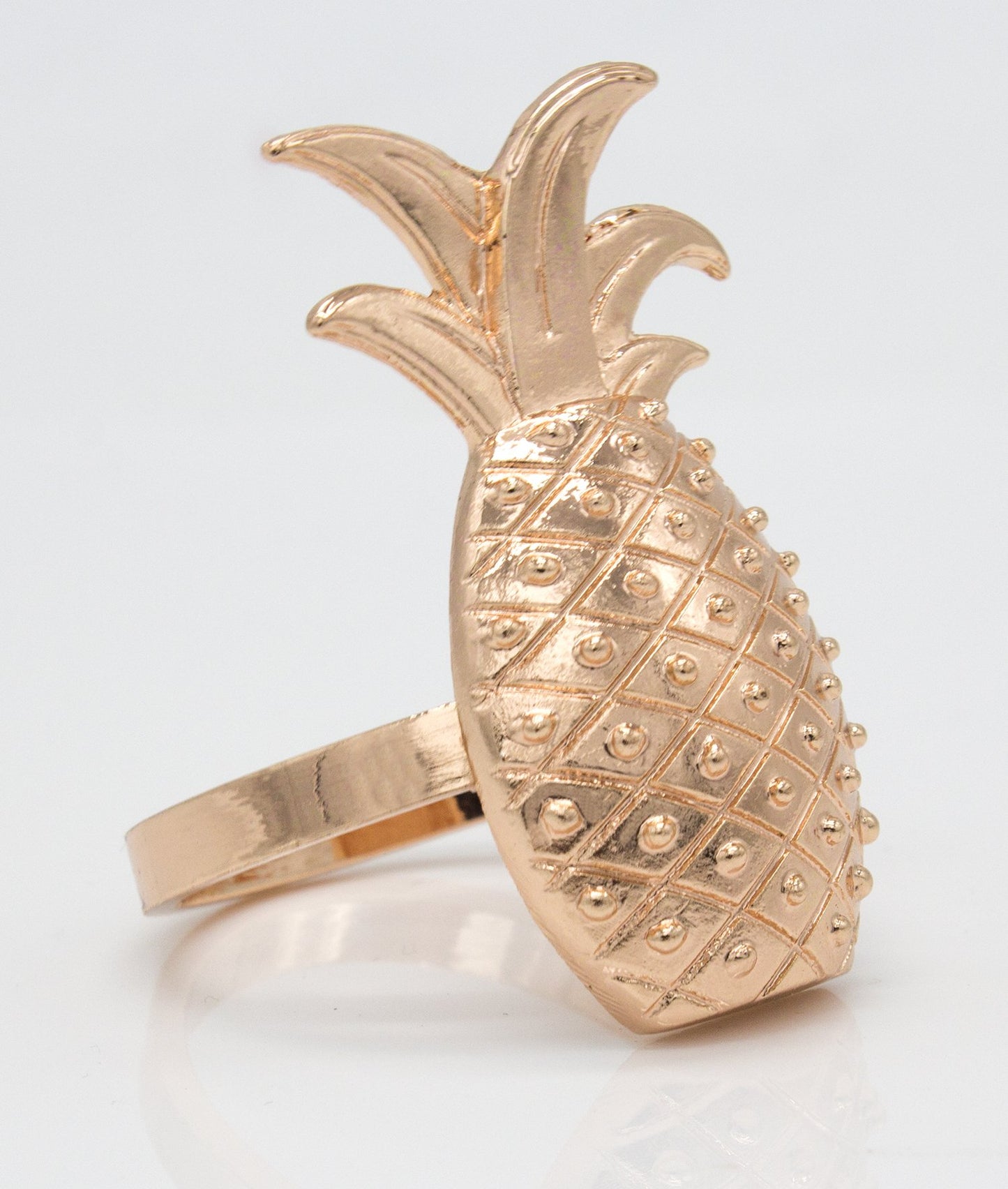 Fennco Styles Stylish Pineapple Metal Napkin Rings - Set of 4