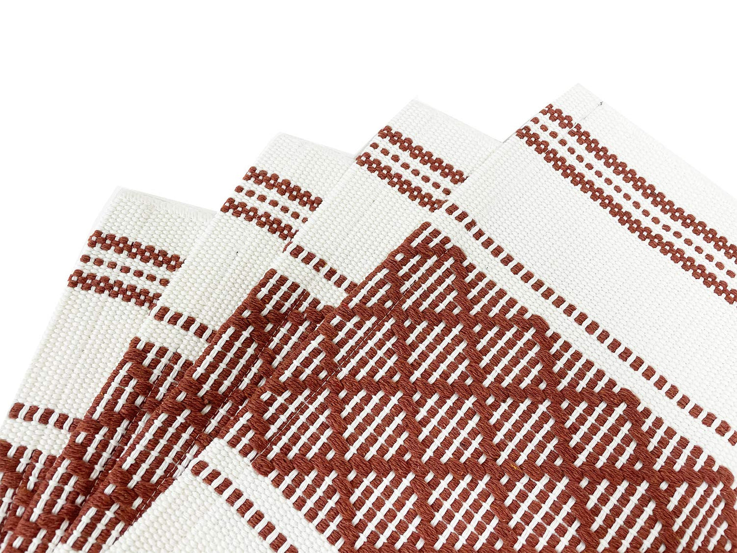 Fennco Styles Diamond Stitch Design Cotton Blend Placemats 14" W x 19" L, Set of 4 - Black Geometric Woven Table Mats for Boho Décor, Home, Dining Table, Banquets, Family Gatherings, Special Occasion