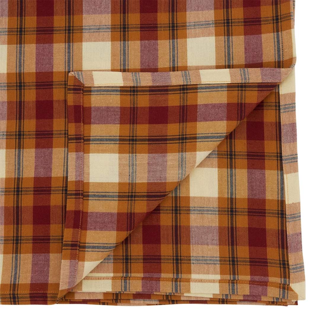 Fennco Styles Harvest Plaid Design 100% Cotton Tablecloth 70" W x 70" L - Autumn Rust Table Cover for Home, Dining Table Decor, Banquet, Thanksgiving and Special Event