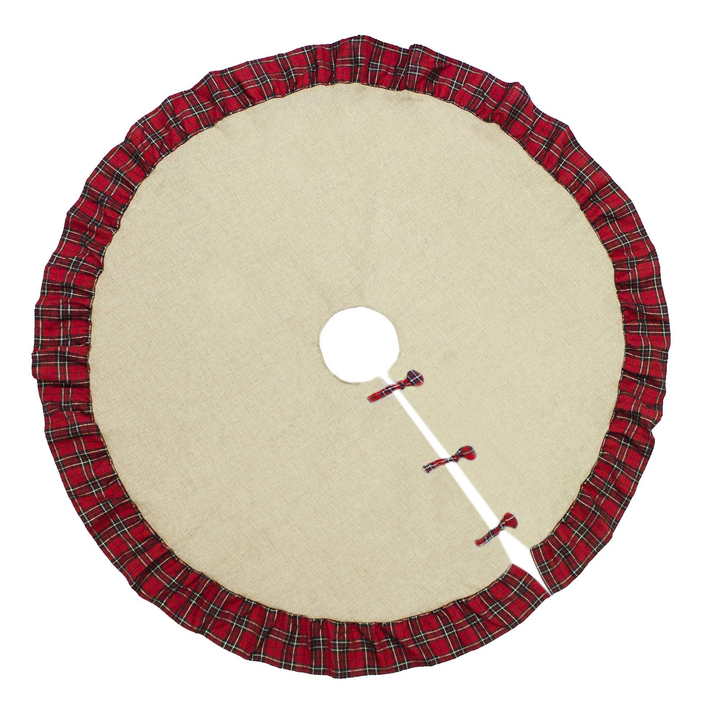 Fennco Styles Holiday Tartan Plaid Dazzle Christmas Decorative Tree Skirt