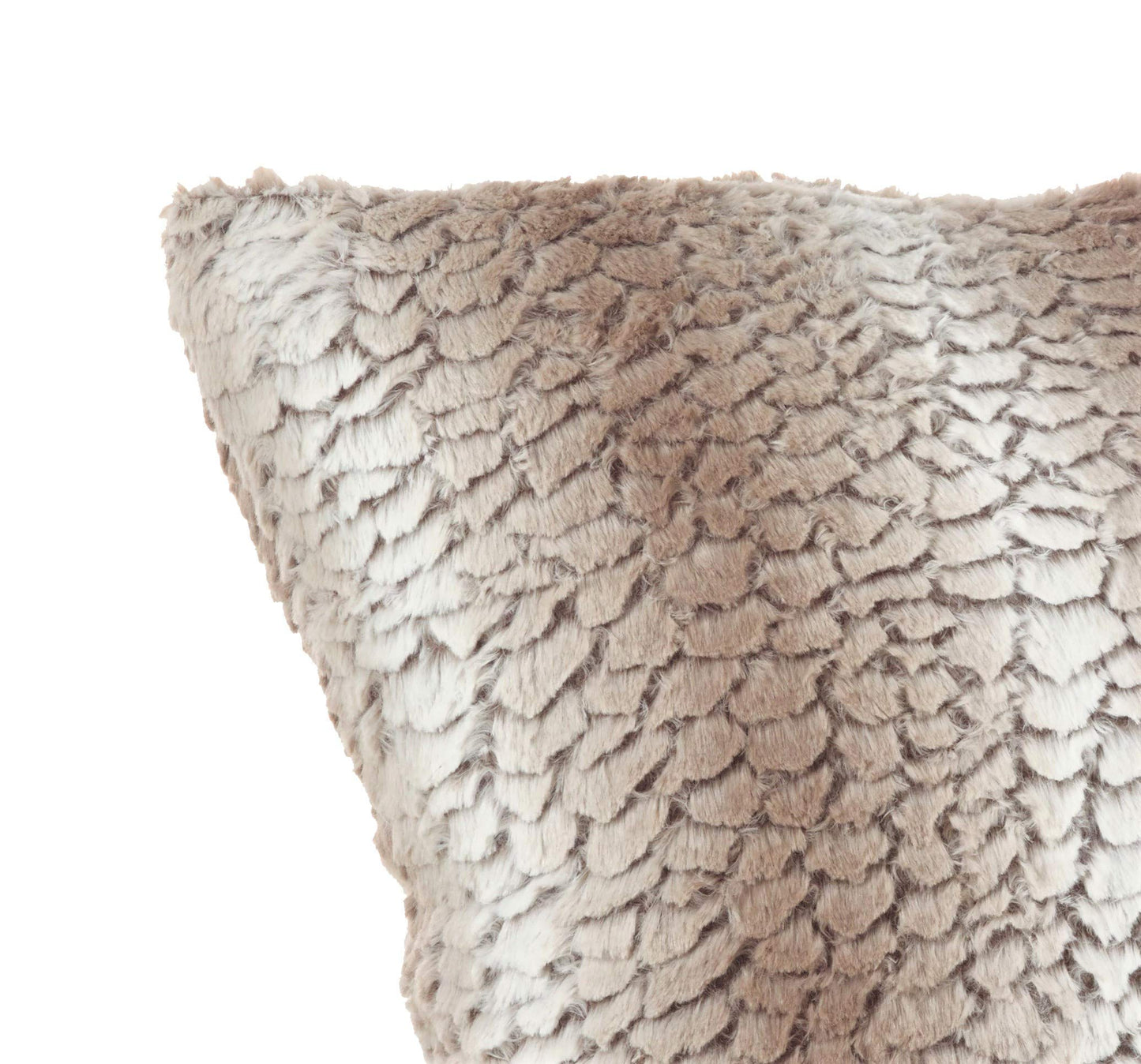 Fennco Styles Juneau Collection Country Faux Fur Animal Palette 18 x 18 Inch Throw Pillow with Case & Insert – Natural Throw Pillow for Couch, Bedroom and Living Room Décor