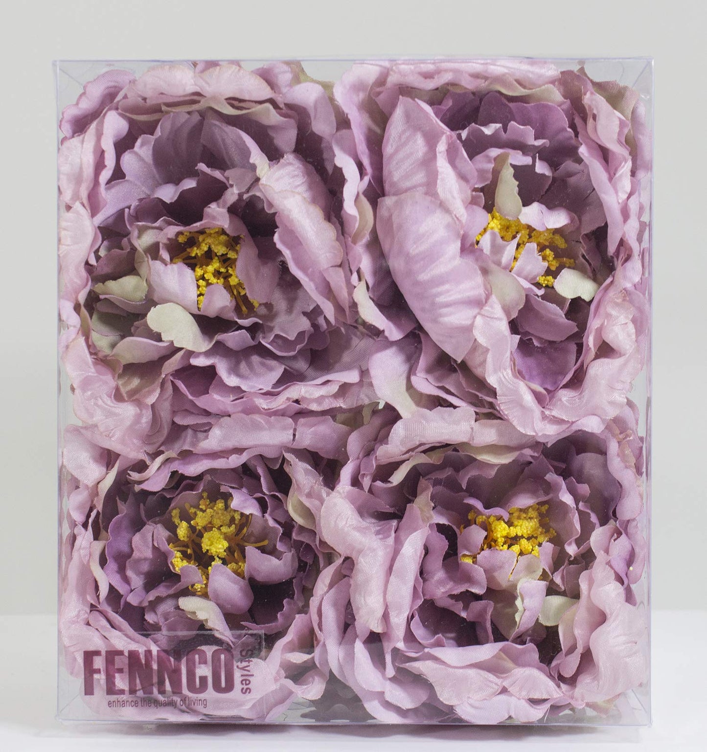 Fennco Styles Handmade Peony Napkin Rings, Set of 4 - Violet Flower Decorative Napkin Holders for Home, Dining Table, Banquet, Family Gathering, Holiday and Special Occasion