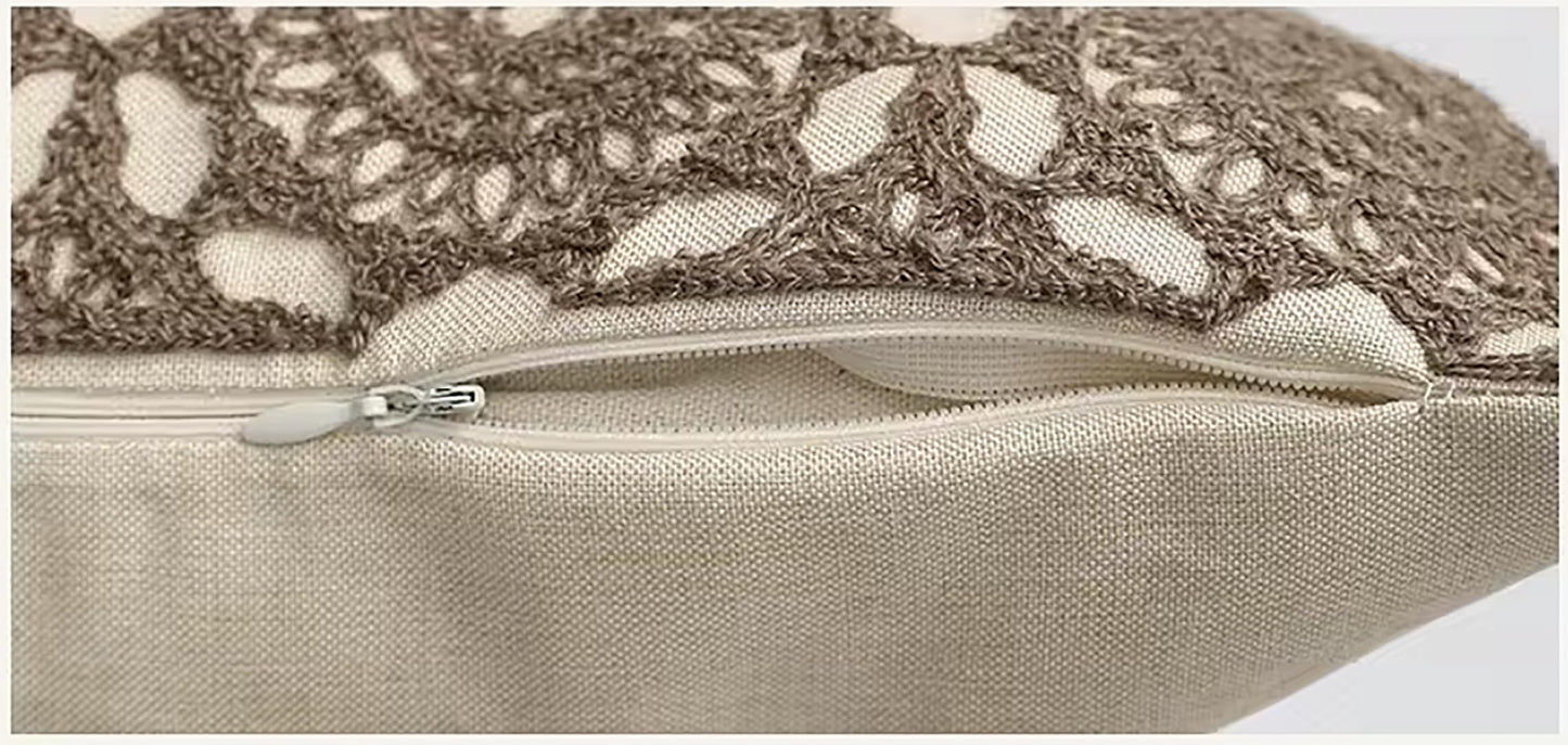 Fennco Styles Embroidered Lace Floral Decorative Throw Pillow Cover