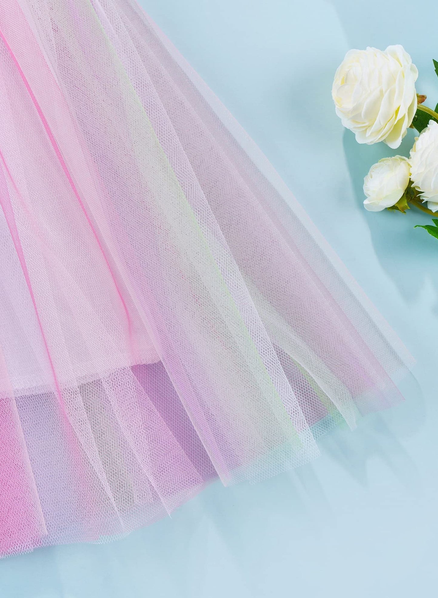 stylesilove Baby Toddler Girls Sleeveless Rainbow Mesh Tulle Star Tutu Dress Birthday Wedding Party Sundress Outfit