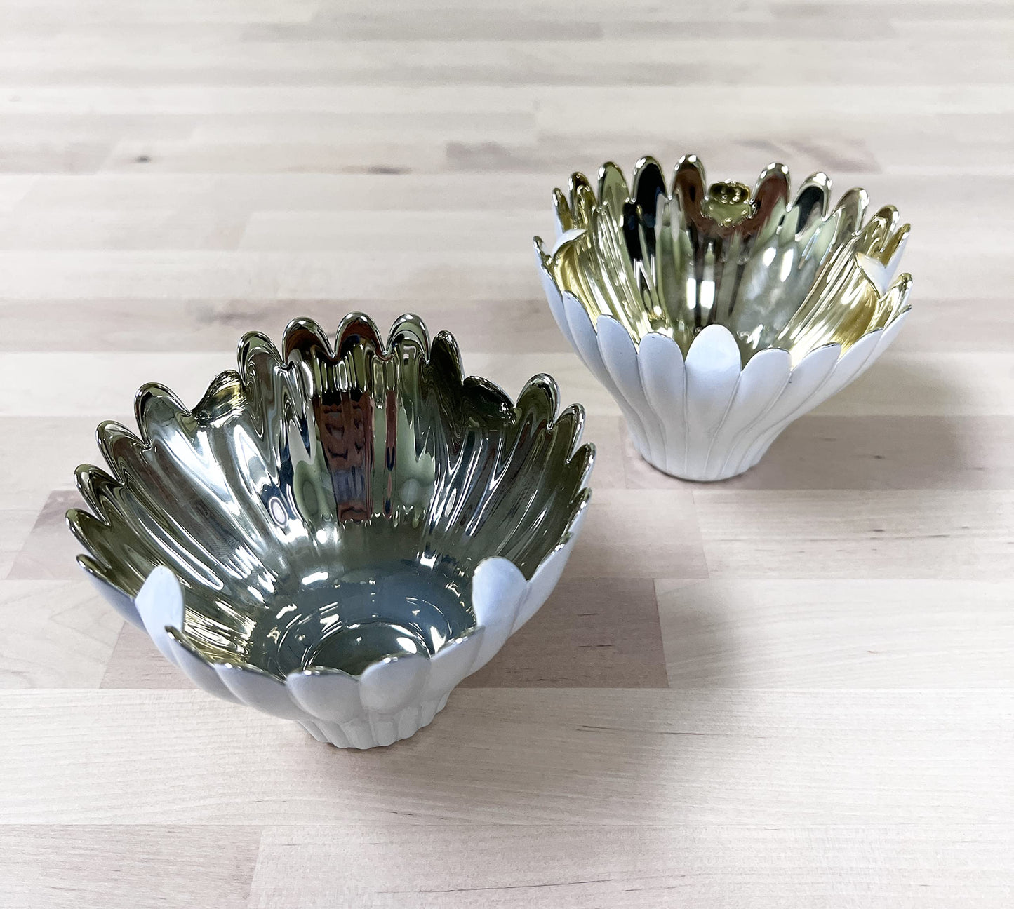 Fennco Styles Lotus Flower Glass 3 Inch High Glass Candle Holder - Gold Votive Holder for Home Décor, Centerpieces Dining Table, Coffee Table and Special Event