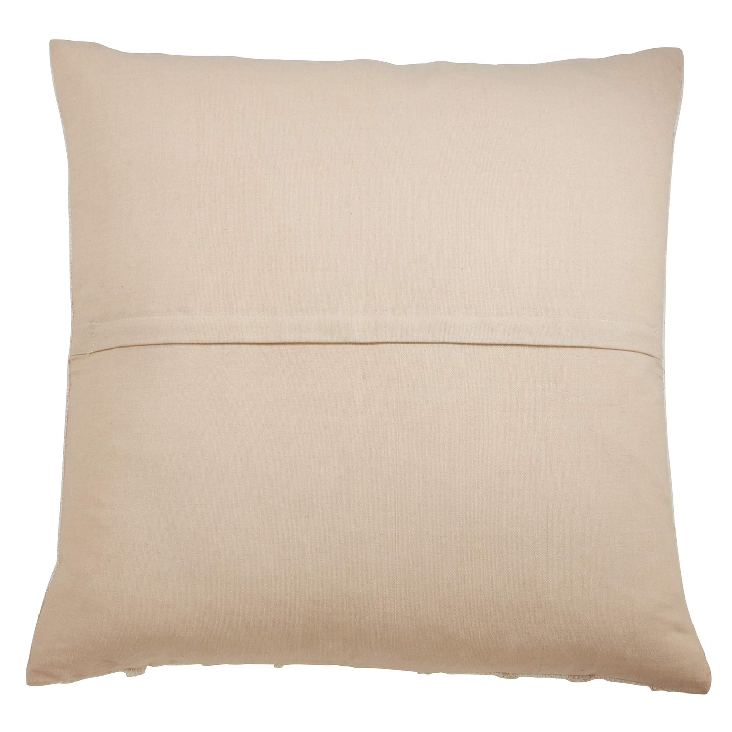 Fennco Styles Cottage Stripe Patched Fringe 22 x 22 Inch Throw Pillow Case – Ivory Throw Pillow Case for Couch, Bedroom and Living Room Décor