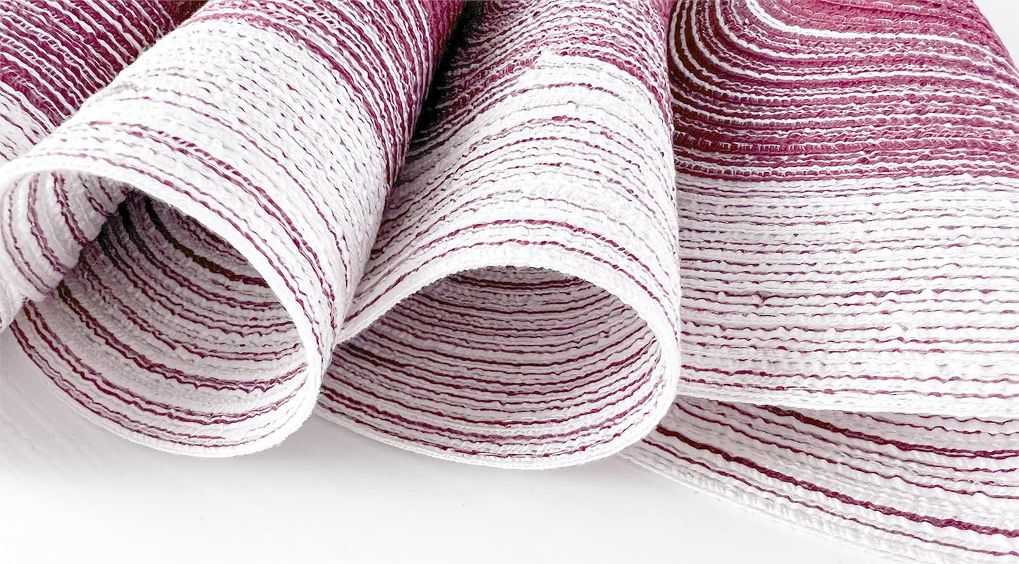 Fennco Styles Handmade Gradient Textured Ramie Placemats 14" Round, Set of 4 – Braided Table Mats Heat Resistant Insulation for Home Décor, Dining Table, Everyday Use, Banquets, Special Events