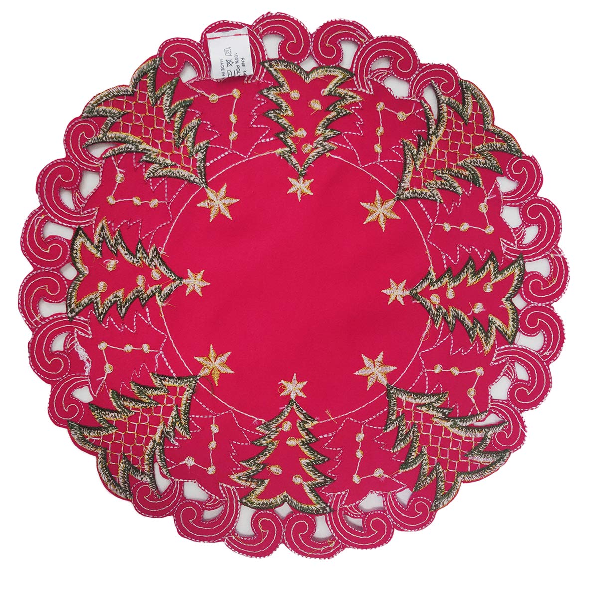 Fennco Styles Pandora Collection Holiday Christmas Tree Table Linens