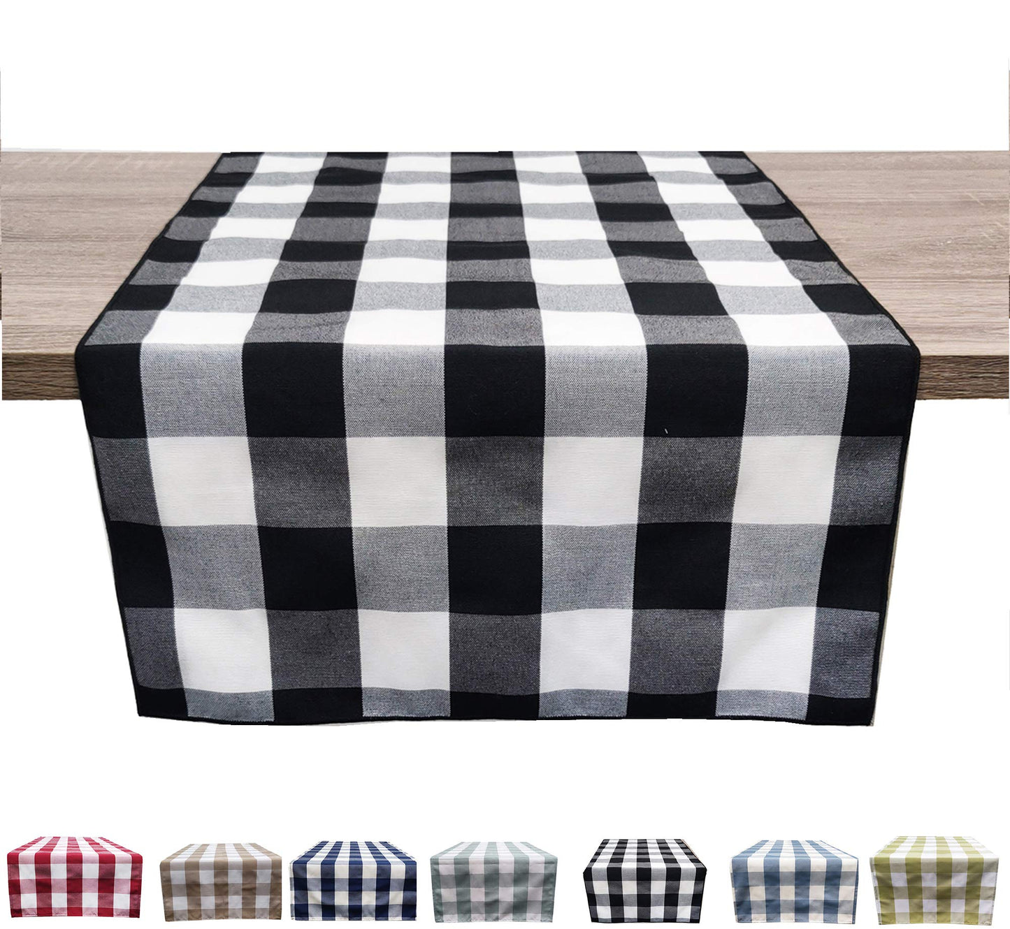 Fennco Styles Buffalo Check Design Table Runner - Handmade in USA - Plaid Rustic Table Cover for Everyday Use, Banquet, Holiday, Family Gathering and Special Occasion