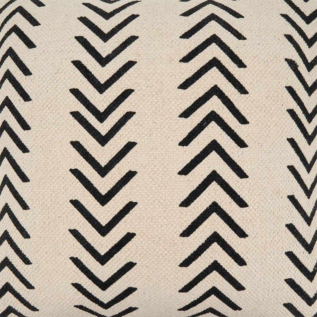 Fennco Styles Abstract Chevron Print Cotton Decorative Throw Pillow Cover & Insert 22 x 22 Inch - Natural Pillow for Home, Couch, Living Room and Bedroom Décor