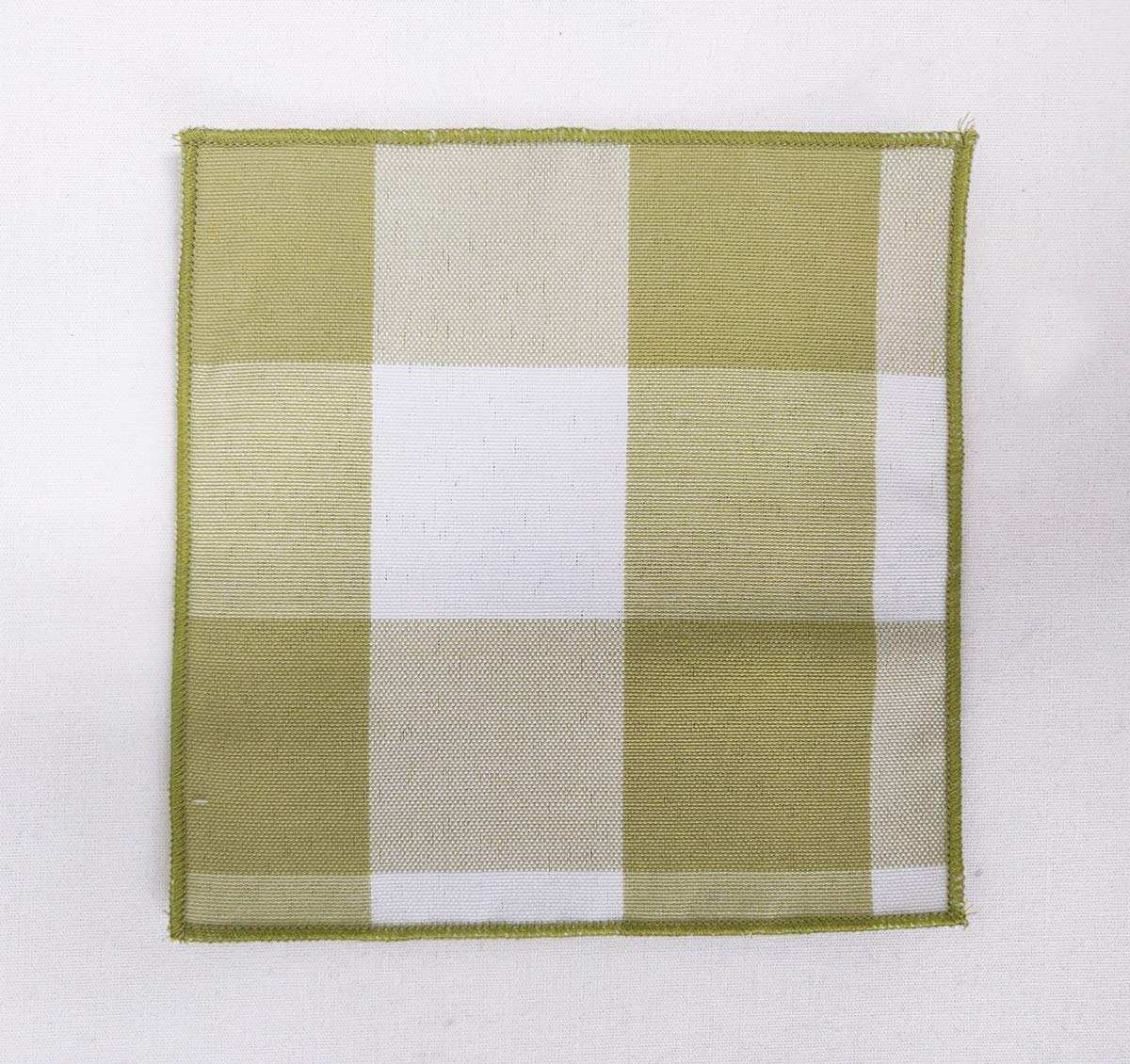 Fennco Styles Buffalo Check Double Layers Reversible Coasters 6"W x 6"L, Set of 4 - Handmade in USA - Plaid Cocktail Napkins for Everyday Use and Special Occasion