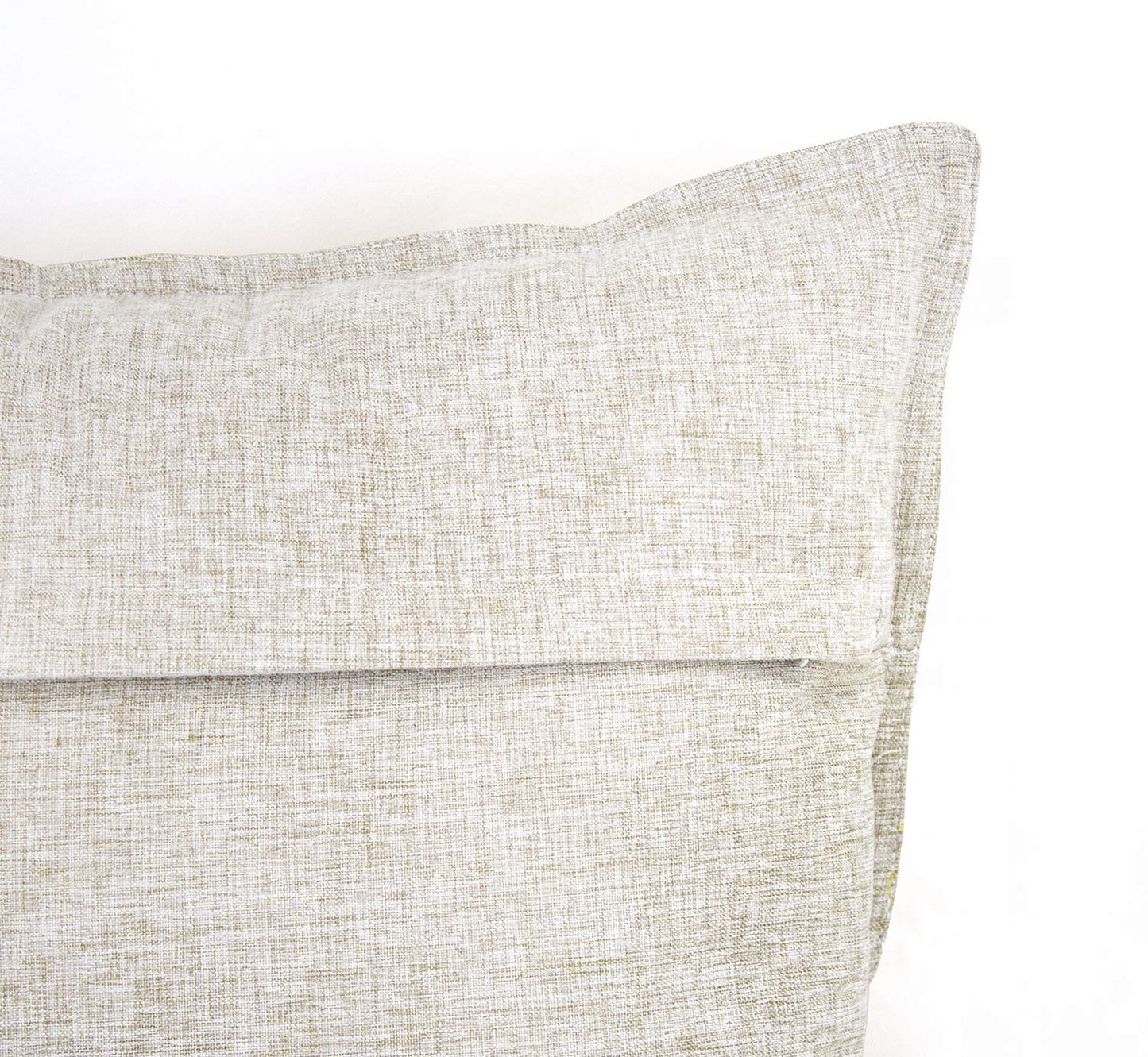 Fennco Styles Contemporary Neutral Solid Textured Reversible Decorative Throw Pillow 18 x 18 Inch - Linen Blend Throw Pillow for Couch, Bedroom and Home Everyday Use