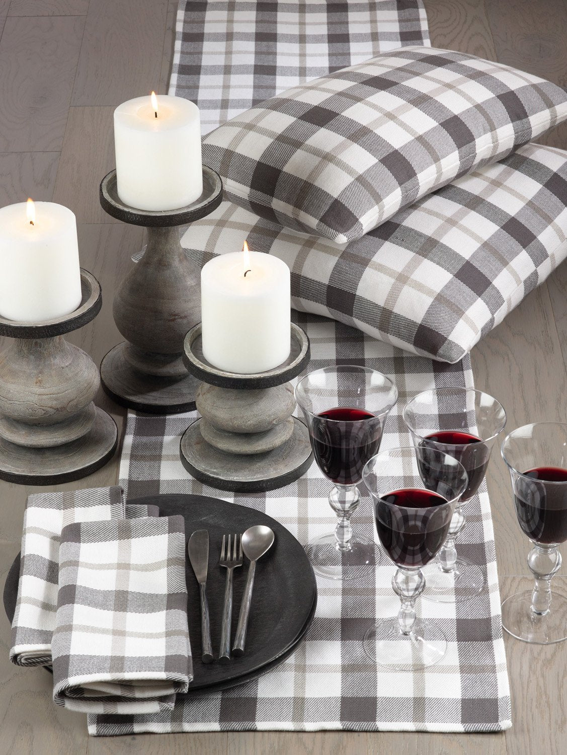 Fennco Styles Classic Plaid Design Tabletop Collection