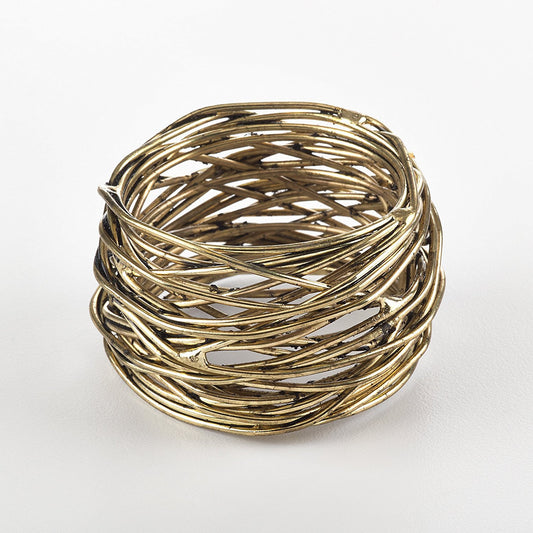 Fennco Styles Metal Design Napkin Rings - Sold Per 4 (Gold)