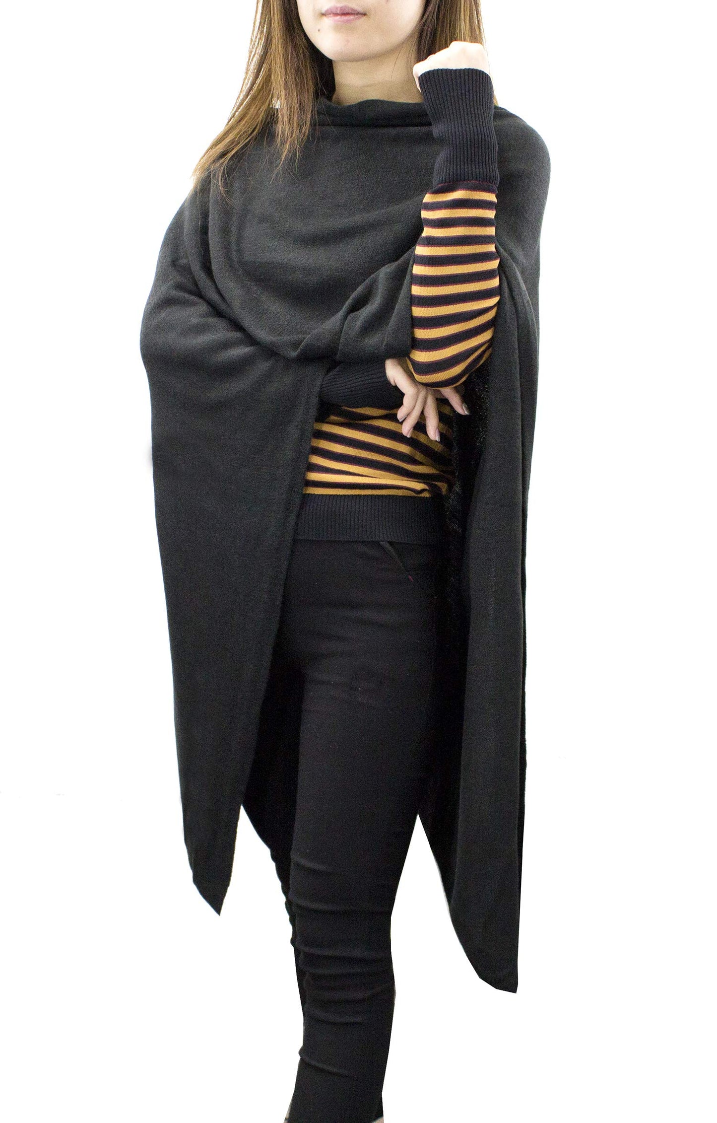 stylesilove Women Ultra Soft Knit Poncho Sweater Pullover Cardigan Lightweight Wrap Topper for All Season