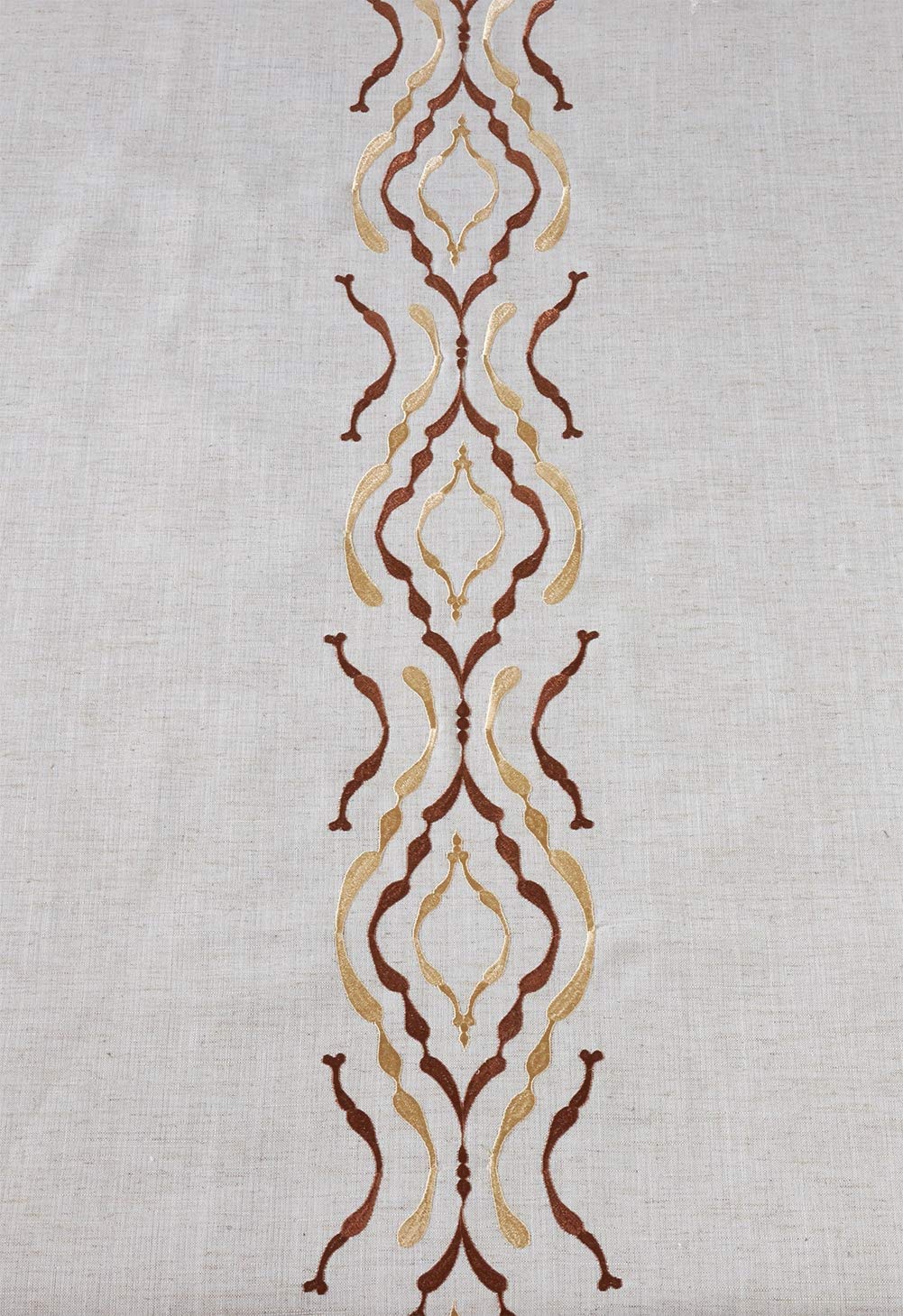 Fennco Styles Abstract Embroidery Lace Trim Table Linen Collection - Natural Table Cover for Home, Dining Room, Banquets, Holiday and Special Event