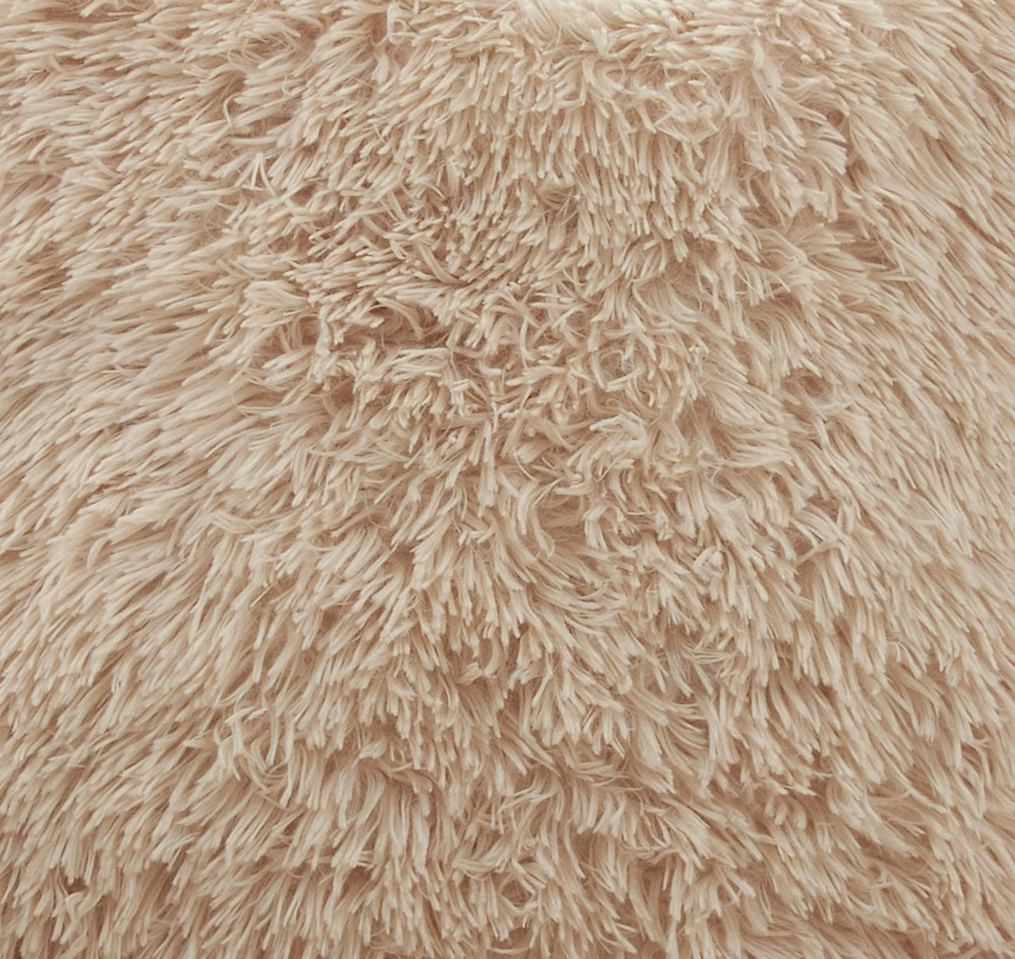 Fennco Styles Classic Faux Fur Decorative Throw Pillow Cover 18 x 18 Inch - Ivory Plush Cushion Case for Home, Couch, Living Room, Office and Holiday Décor