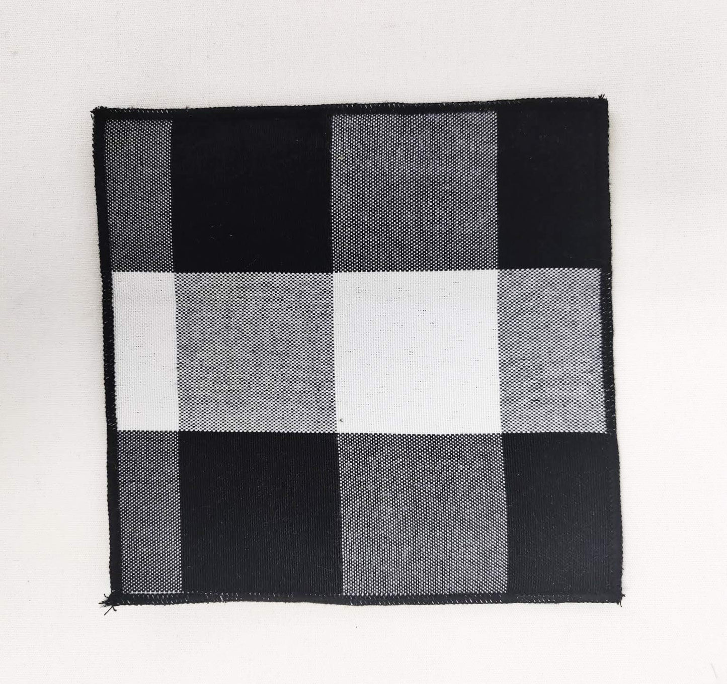 Fennco Styles Buffalo Check Double Layers Reversible Coasters 6"W x 6"L, Set of 4 - Handmade in USA - Plaid Cocktail Napkins for Everyday Use and Special Occasion