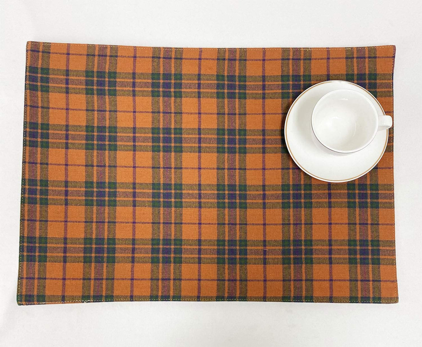 Fennco Styles Rustic Tartan Plaid Cotton Table Runner 16" W x 72" L - Terracotta Table Cover for Home Décor, Dining Table, Banquets, Holiday and Everyday Use