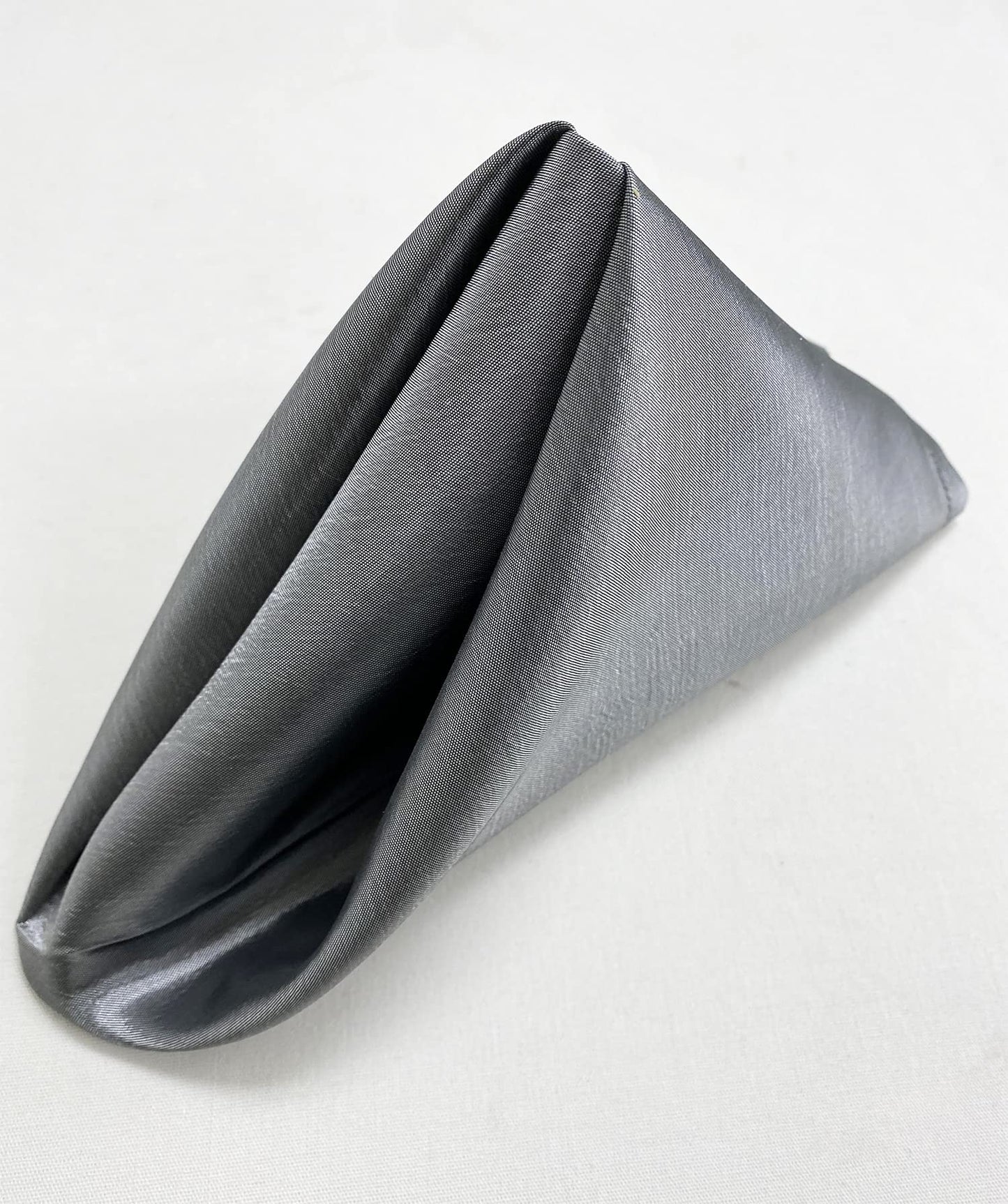 Fennco Styles Silver Satin Cloth Napkins 20" W x 20" L, Set of 4 - Solid Color Dinner Napkins for Wedding, Banquets, Special Events, Holiday and Christmas Décor