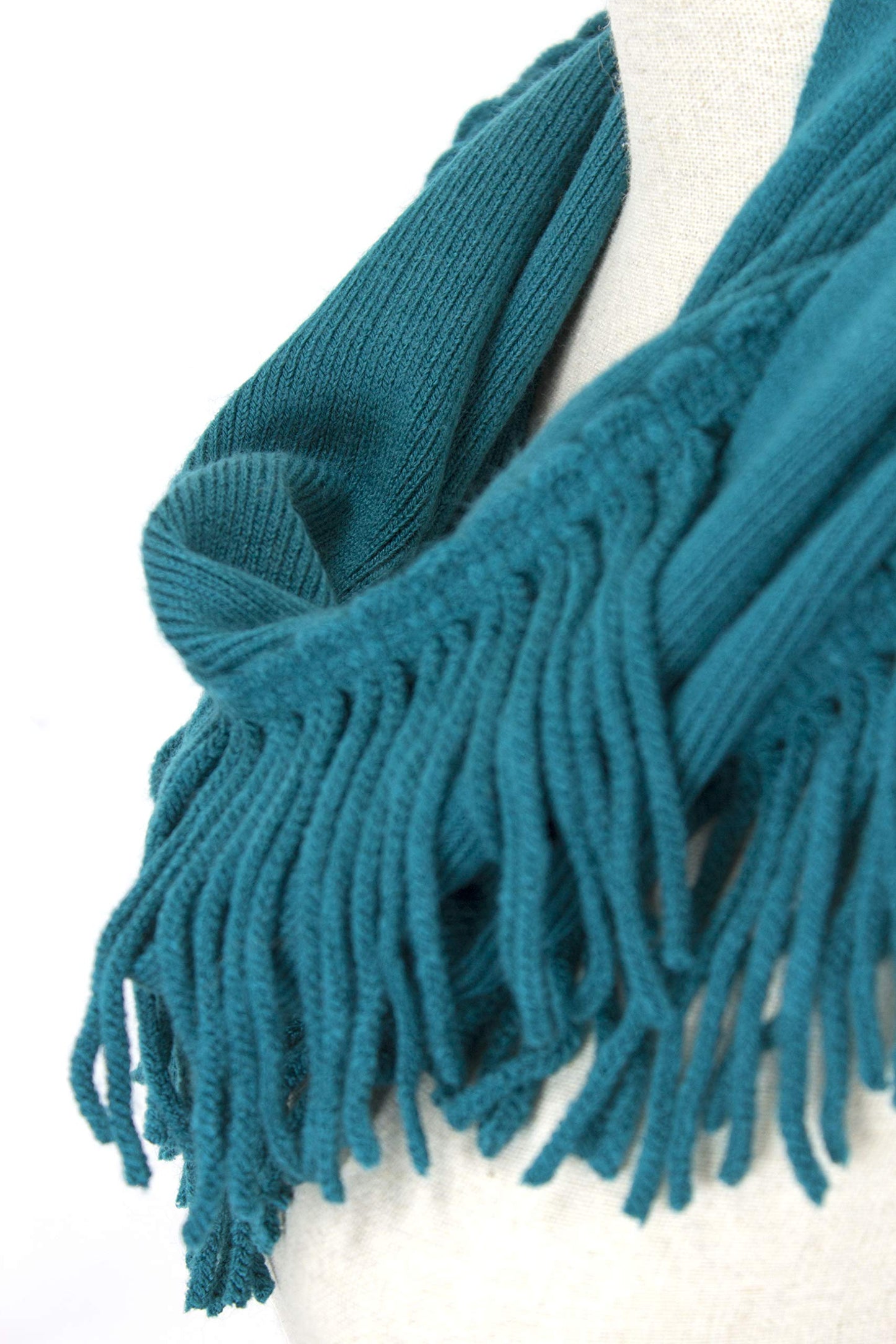 stylesilove Knitted Lightweight Infinity Fringe Women Fashion Scarf - 3 Colors