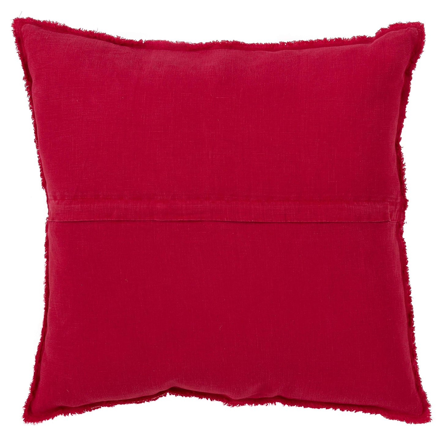 Fennco Styles Fringed Design Down Filled Linen 20-Inch Throw Pillow