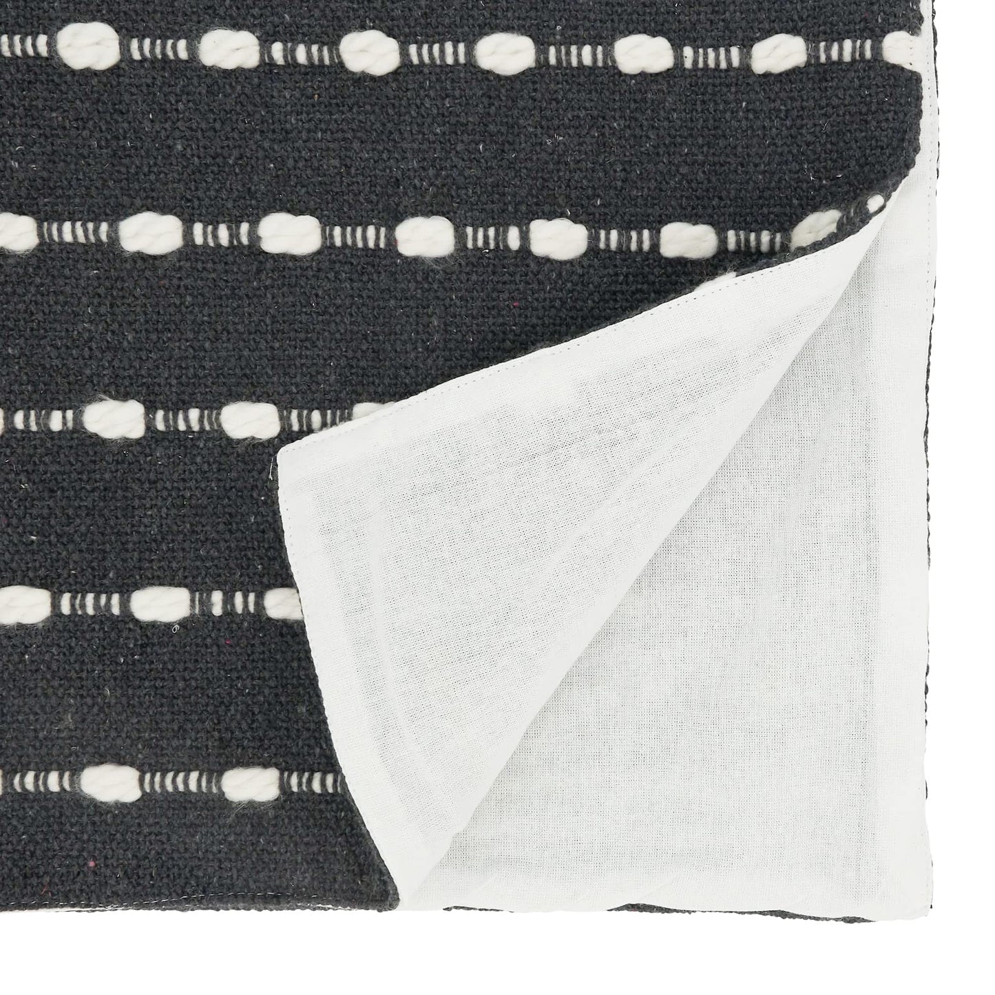 Fennco Styles Textured Woven Striped Table Runner 16" W x 72" L – Black Table Cover for Banquets, Dinner Parties, Special Events and Home Décor