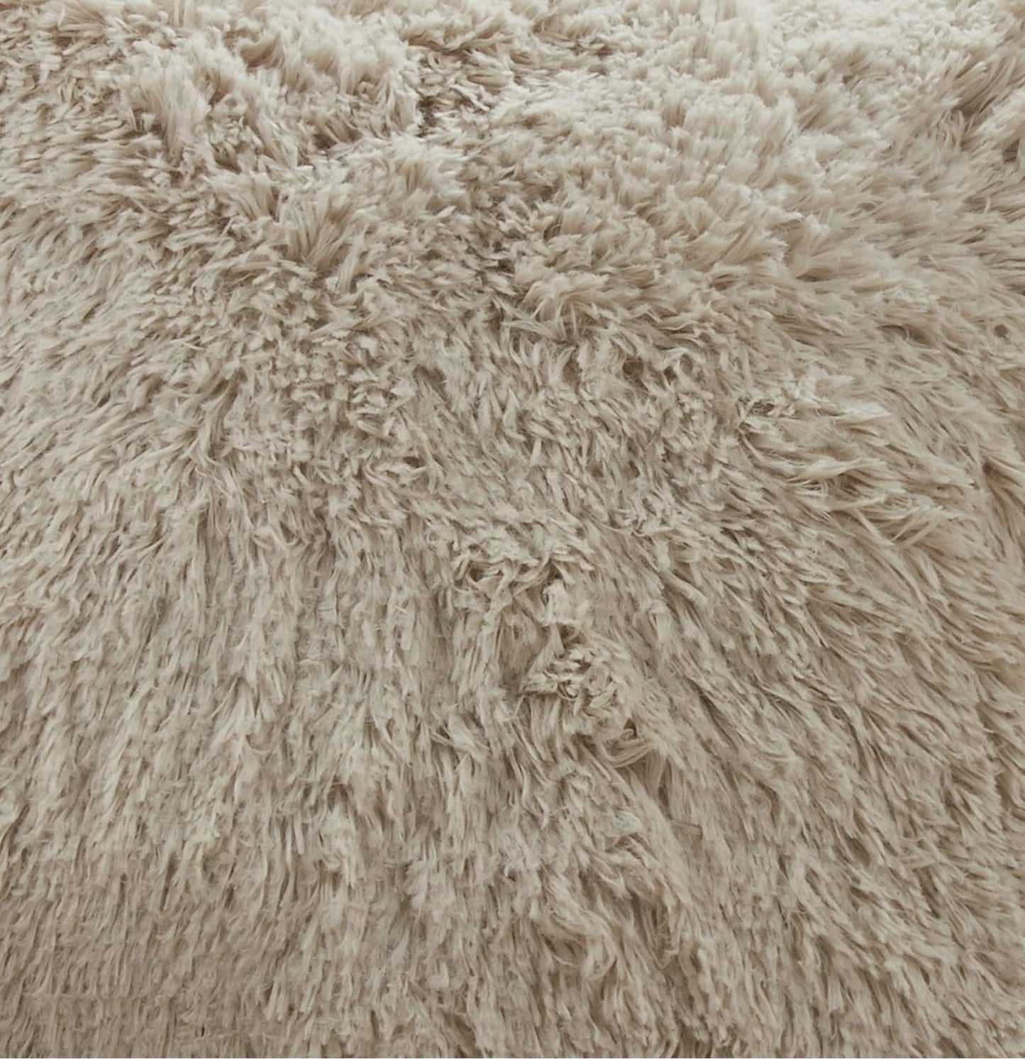 Fennco Styles Classic Faux Fur Decorative Throw Pillow Cover 18 x 18 Inch - Ivory Plush Cushion Case for Home, Couch, Living Room, Office and Holiday Décor