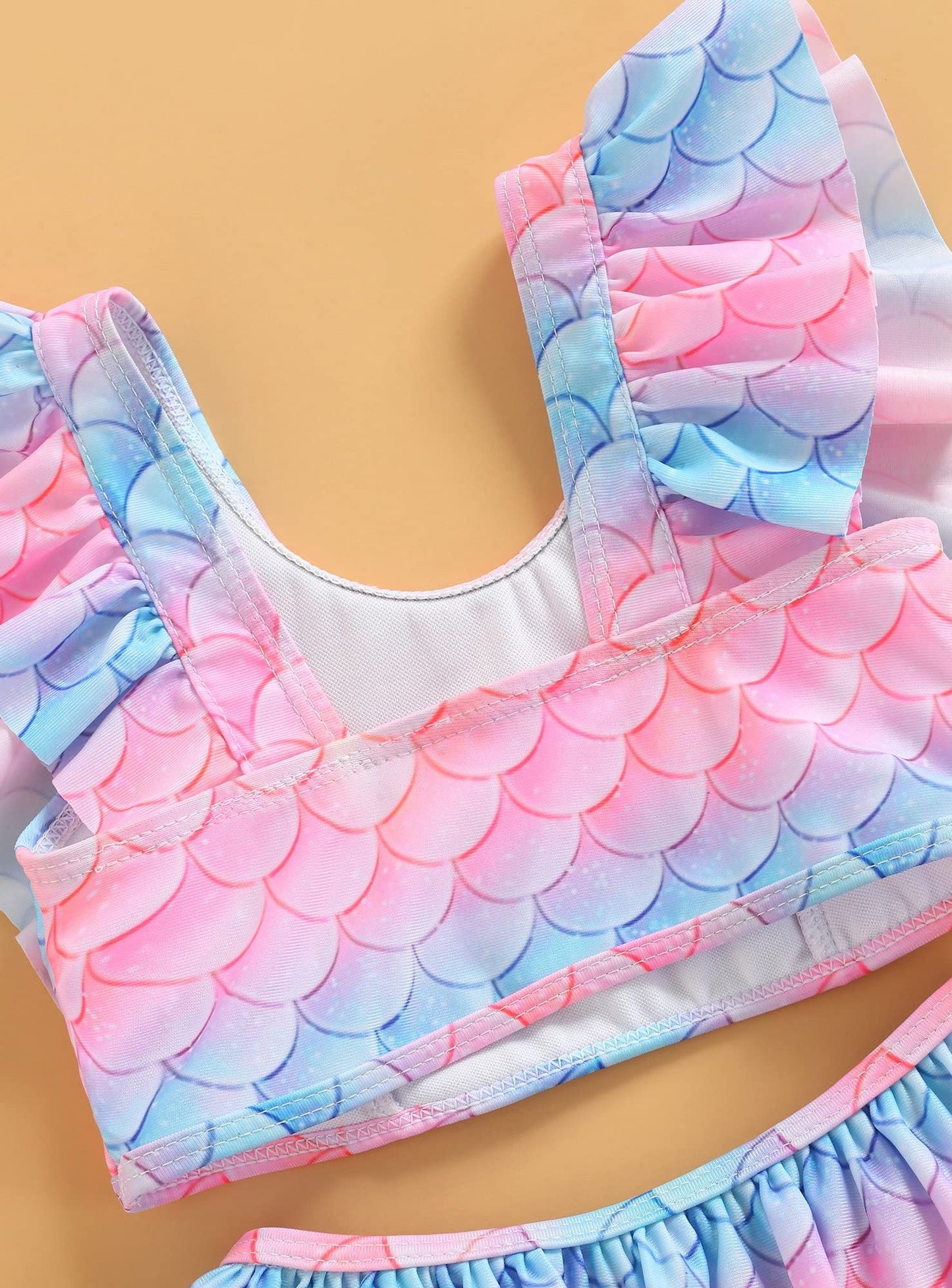 stylesilove Toddler Kid Girls Ice Cream Printed Ruffle 2pcs Bikini Set Flutter Tankini Swimsuit Bathing Suit Beach Swimwear