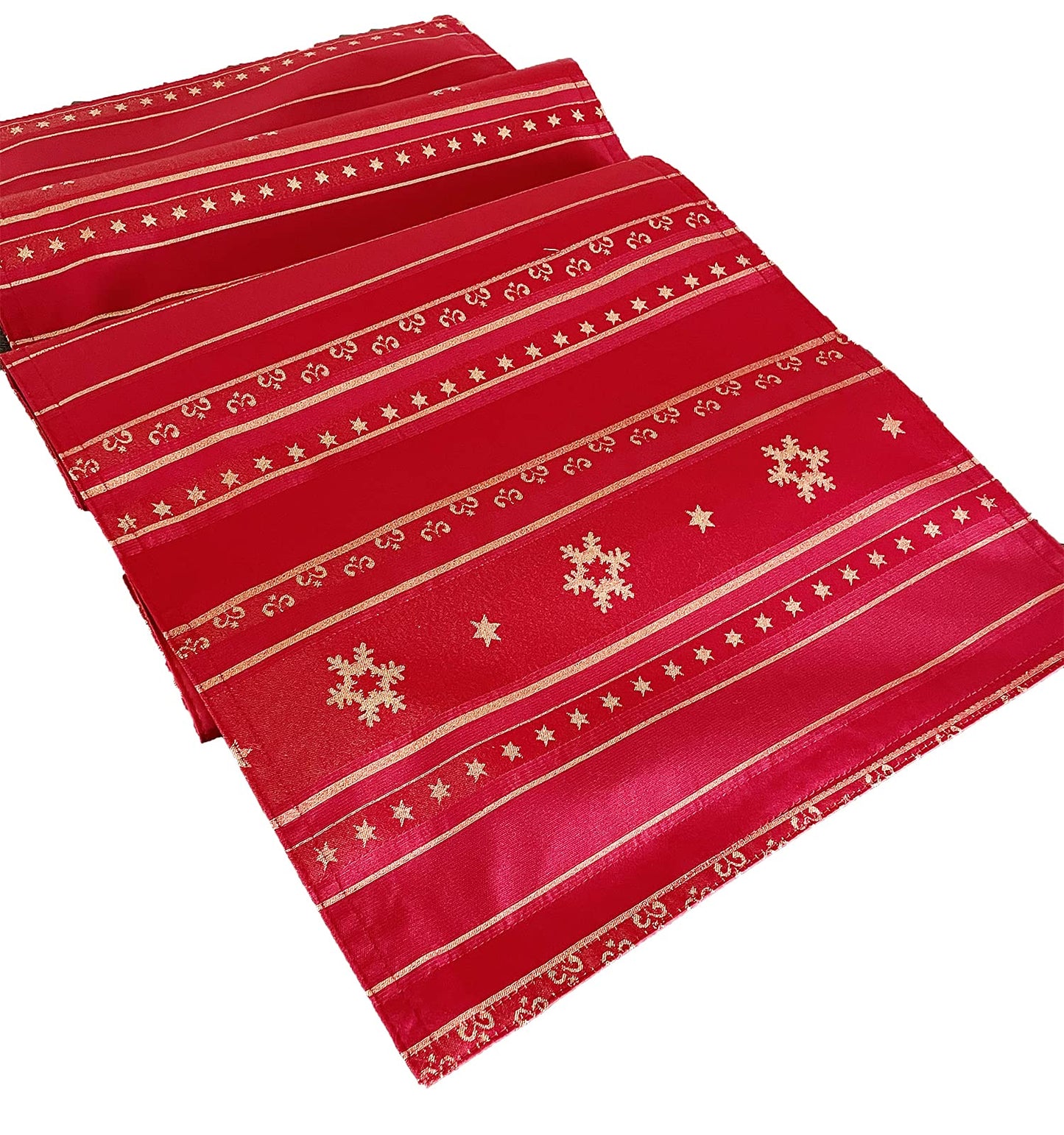 Fennco Styles Holiday Snowflake Printed Table Runner 16" W x 54" W - Red Woven Table Cover for Home Décor, Banquet, Family Gathering, Christmas, Special Occasion