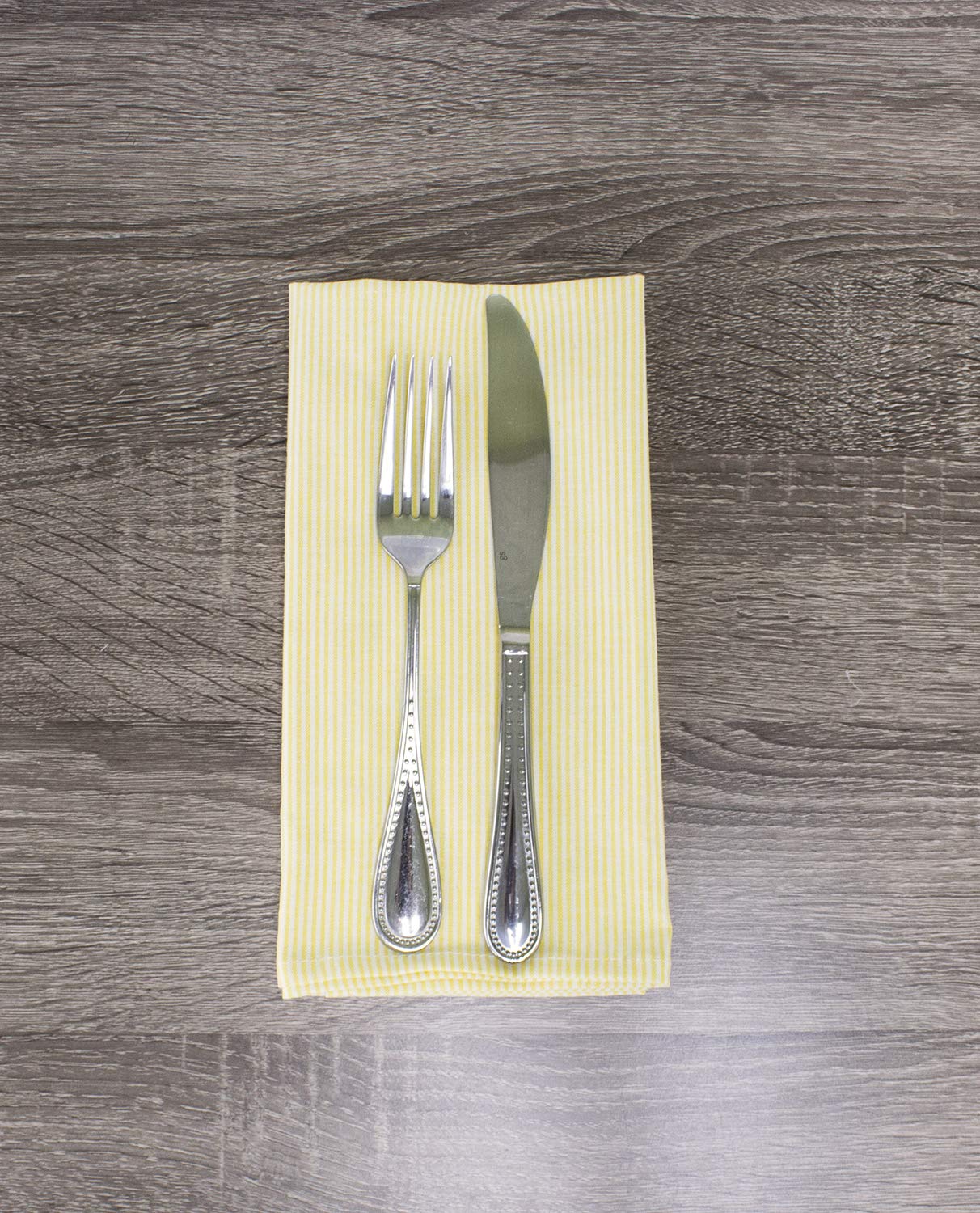 Fennco Styles Farmhouse Neutral Striped 100% Pure Cotton Tablecloth - Yellow Tablecloth for Everyday Use, Banquets, Family Gathering, Special Events and Home Décor