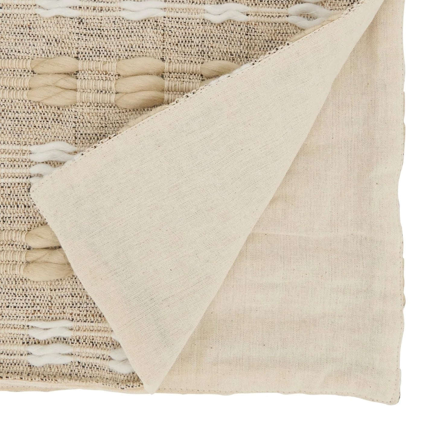 Fennco Styles Natural Woven Stripe Table Runner 16" W x 72" L - Handmade Design Table Cover for Home, Dining Room, Banquets, Family Gatherings and Special Occasions