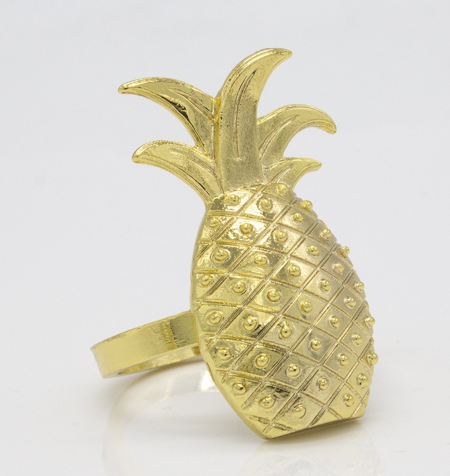 Fennco Styles Stylish Pineapple Metal Napkin Rings - Set of 4
