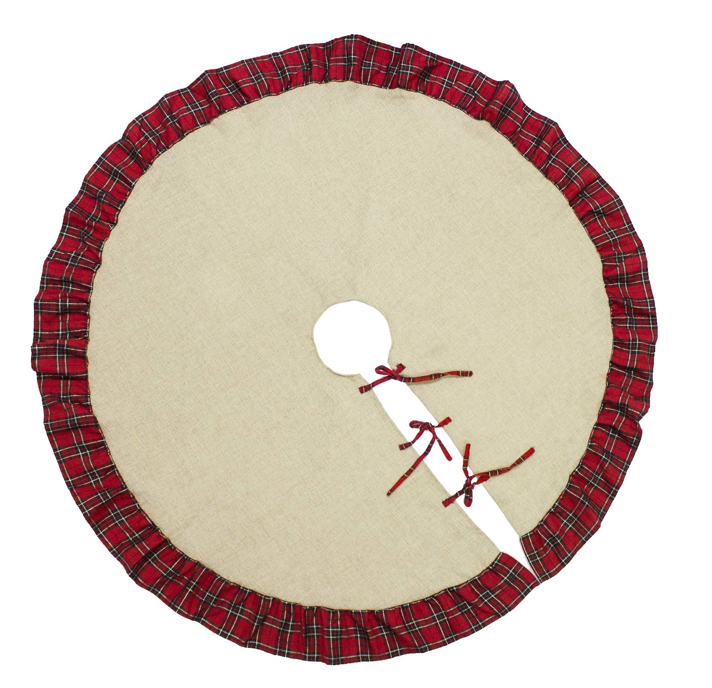 Fennco Styles Holiday Tartan Plaid Dazzle Christmas Decorative Tree Skirt