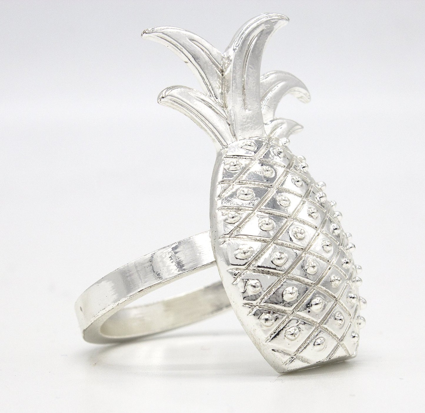 Fennco Styles Stylish Pineapple Metal Napkin Rings - Set of 4