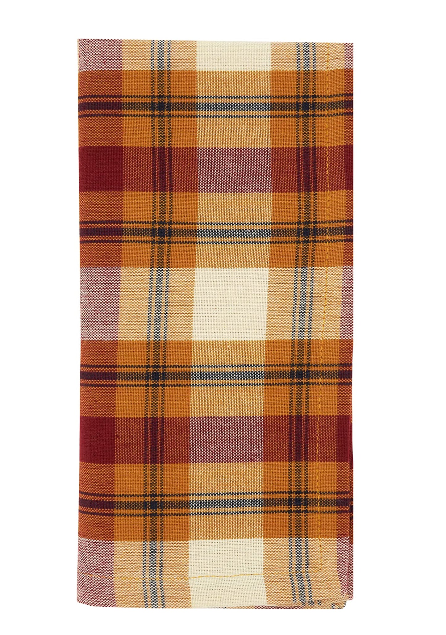 Fennco Styles Harvest Plaid Design 100% Cotton Tablecloth 70" W x 70" L - Autumn Rust Table Cover for Home, Dining Table Decor, Banquet, Thanksgiving and Special Event
