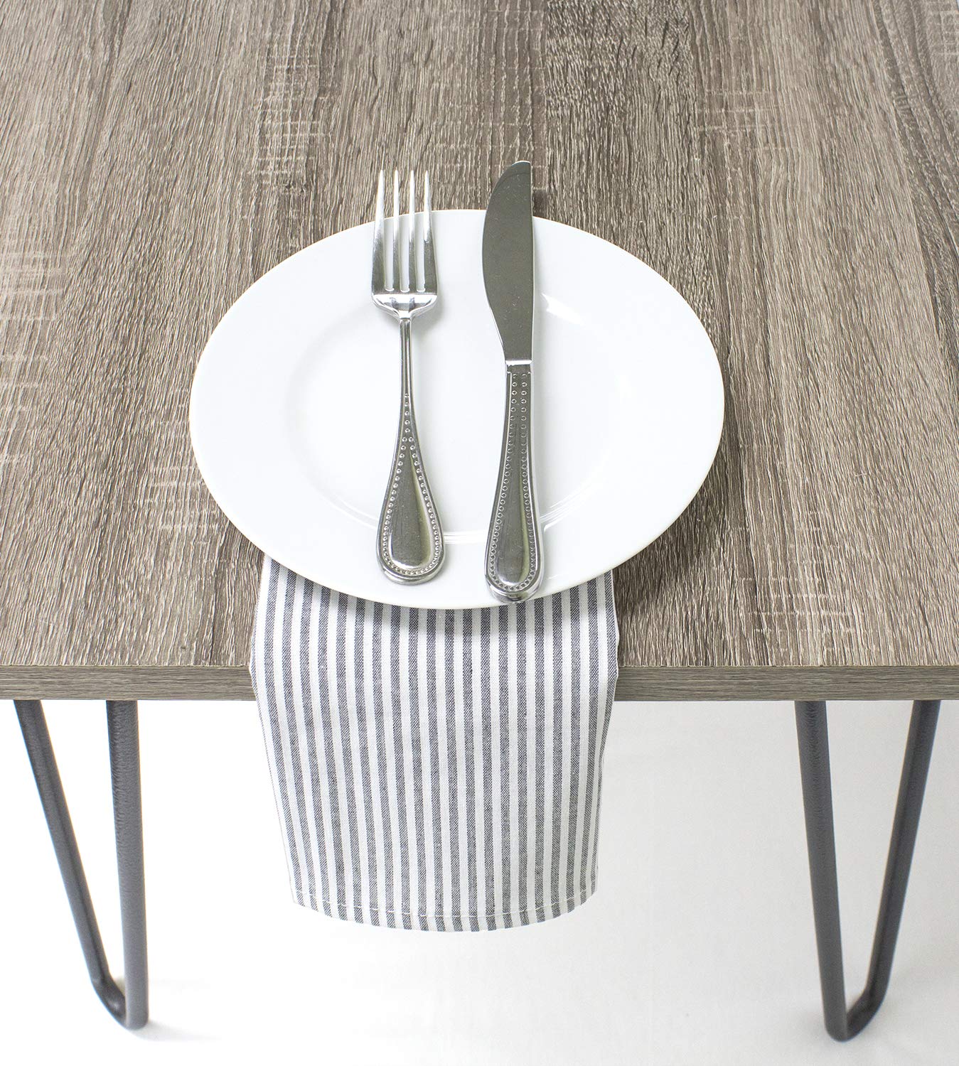 Fennco Styles Simple Ticking Stripes 100% Pure Cotton Placemats 13 x 19 Inch, Set of 4