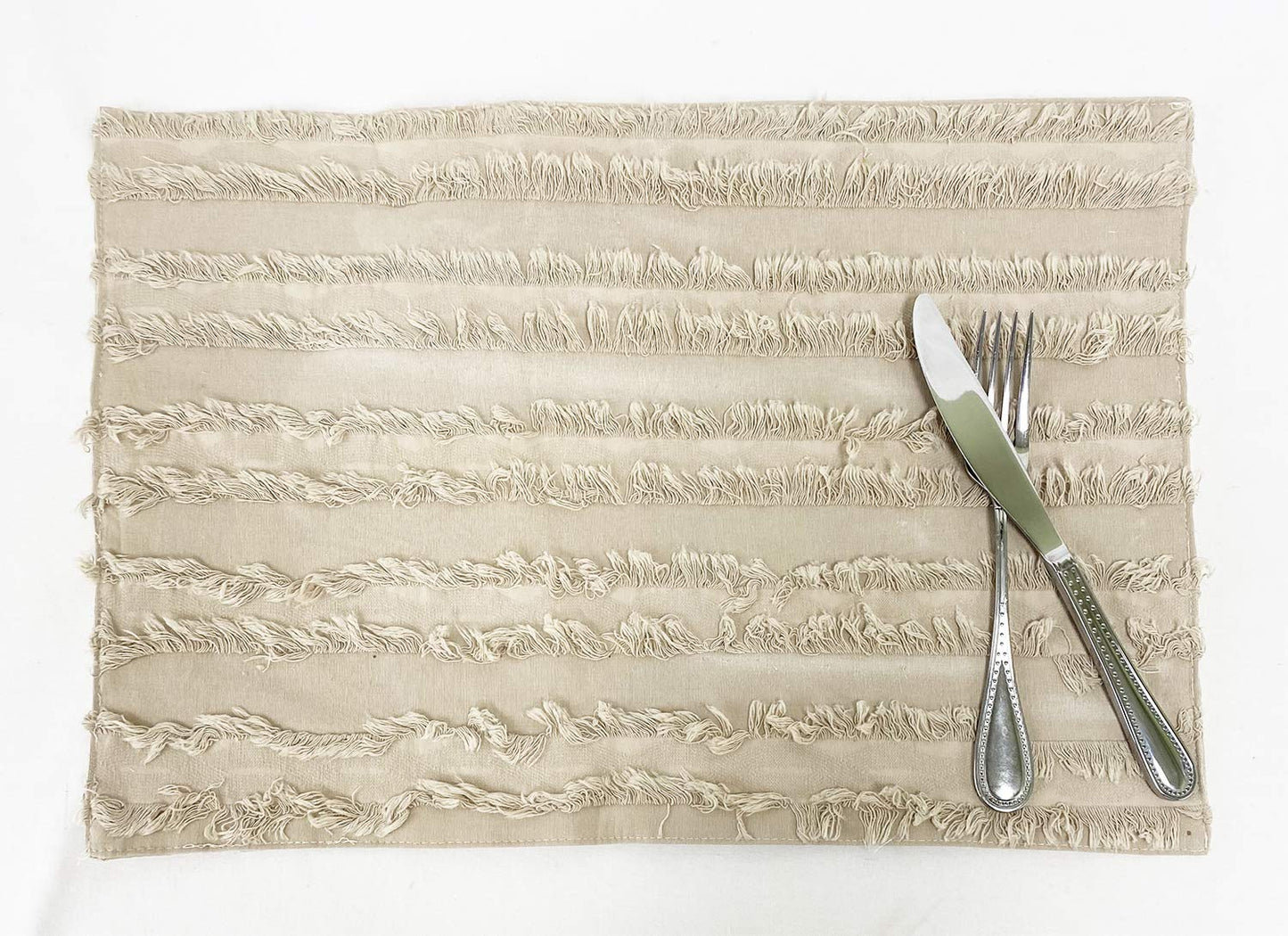 Fennco Styles Modern Fringe Stripe Cotton Table Runner 15" W x 72" L - Table Cover for Home Décor, Dining Table, Banquet, Everyday Use and Special Occasion