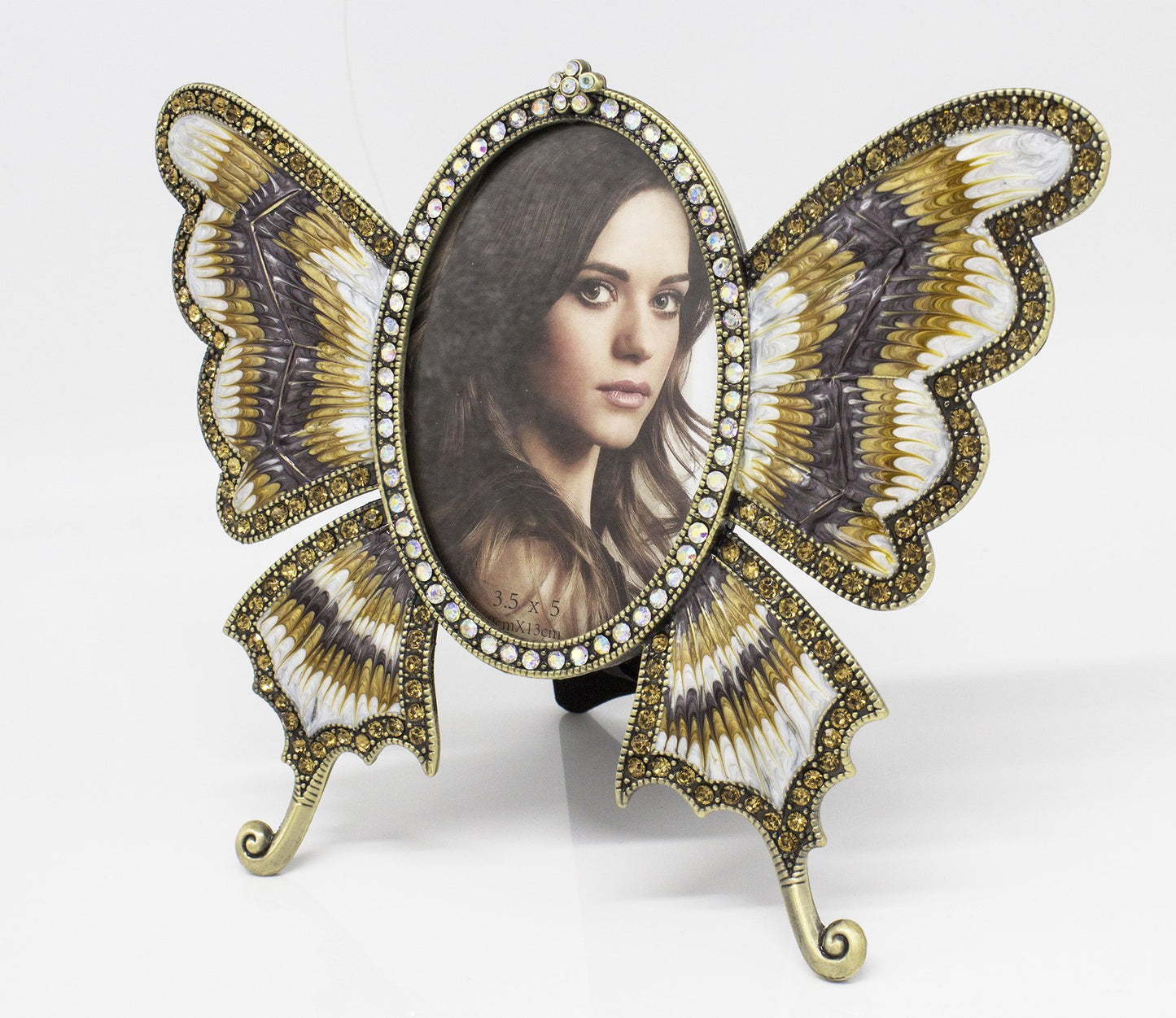 Fennco Styles Crystal and Pearl Elegant Decorative Metal Picture Frame