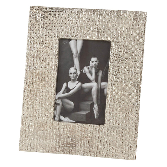 Fennco Styles Modern Design Hammered Aluminum Picture Frame (Straight Lines)