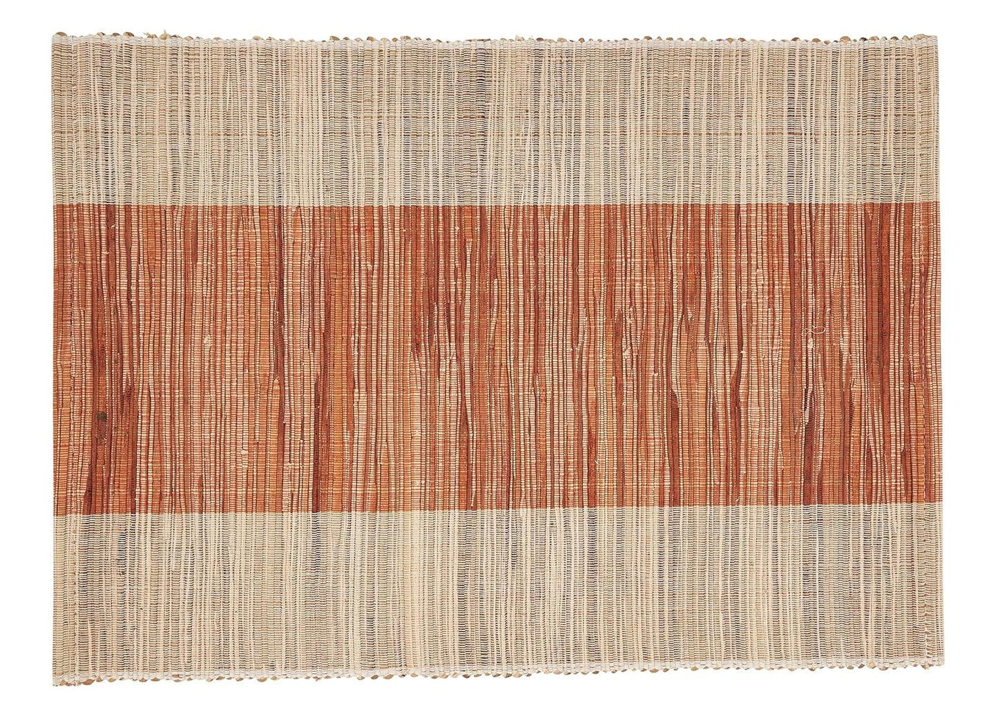 Fennco Styles Modern Water Hyacinth Banded Placemats 14 x 19 Inch, Set of 4 - Shimmering Table Mats for Home Décor, Dining Table, Banquets, Holiday and Special Events