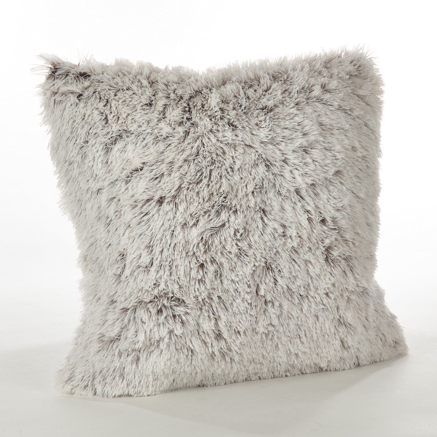 Fennco Styles Juneau Collection Two-Tone Faux Fur Down Filled Throw Pillow 18" W X 18" L, Coffee