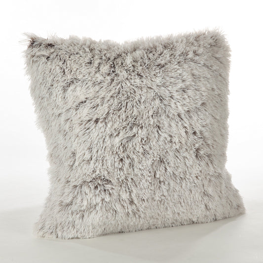 Fennco Styles Juneau Collection Two-Tone Faux Fur Down Filled Throw Pillow 18" W X 18" L, Coffee