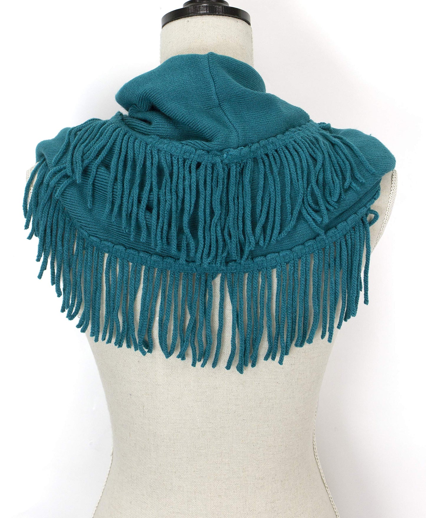 stylesilove Knitted Lightweight Infinity Fringe Women Fashion Scarf - 3 Colors