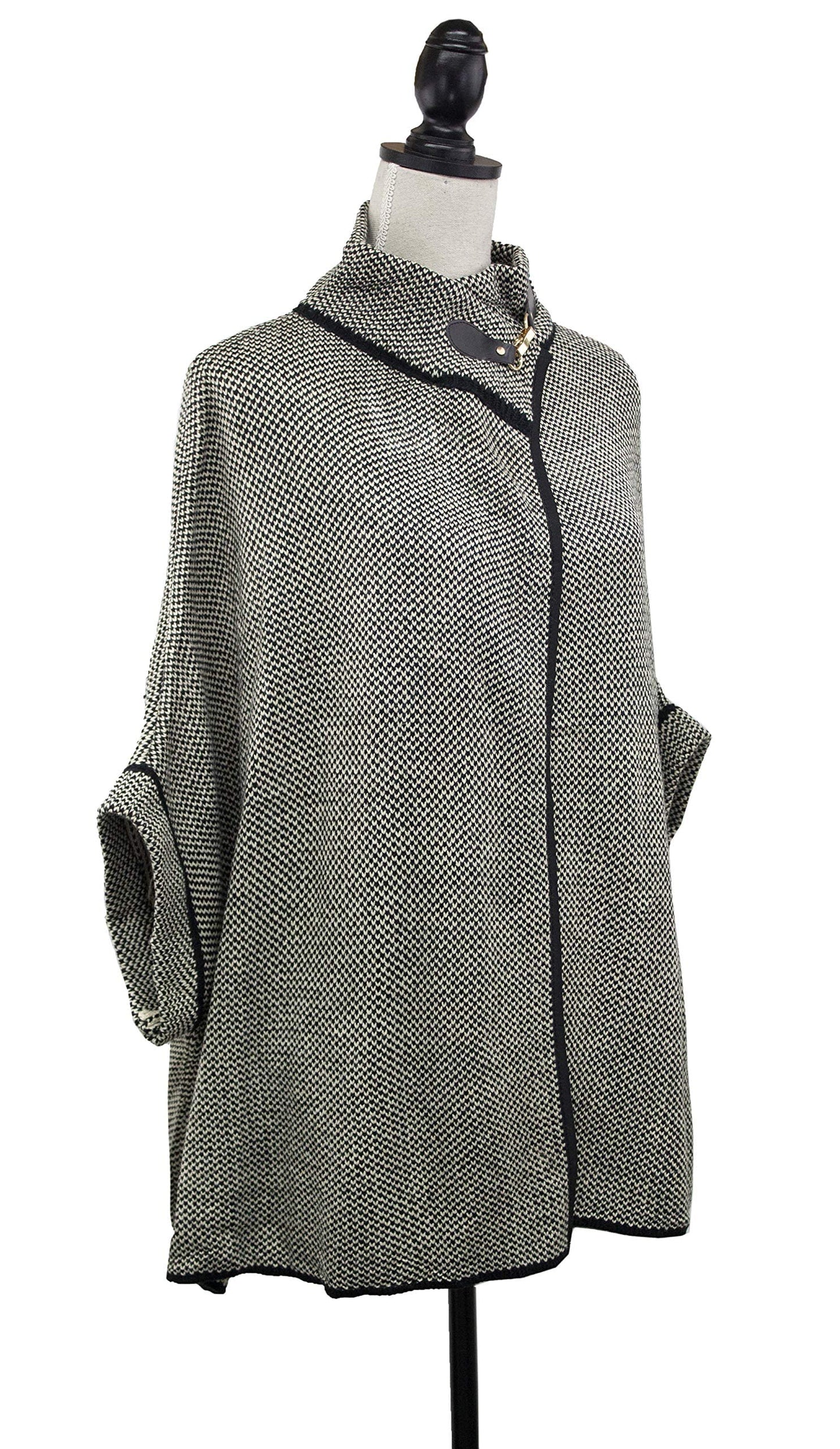 stylesilove Women Sweater Knit Cardigan with Buckle Fashion Jacket Shawl Poncho Warm Wrap for Fall Winter Season