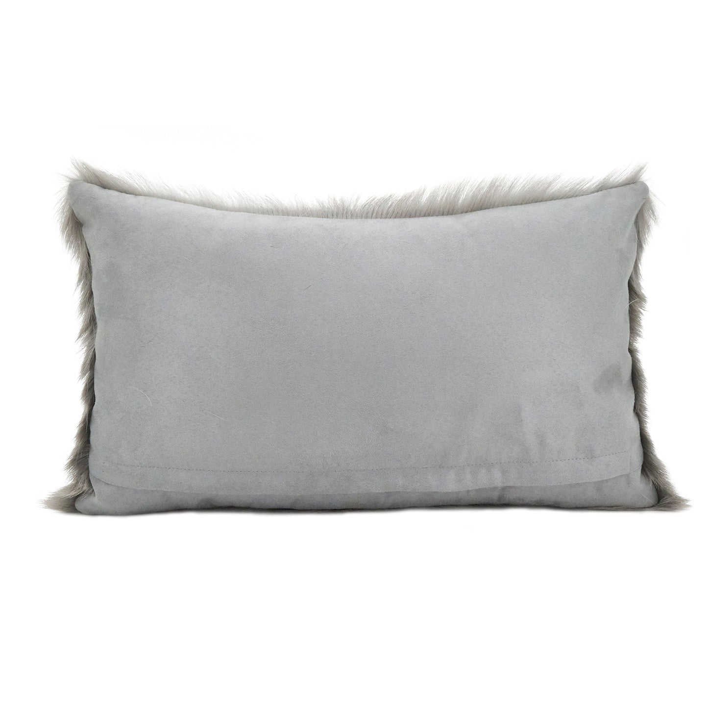 Fennco Styles Luxury Grade A Genuine Mongolian Lamb Fur Down Filled Decorative Throw Pillow