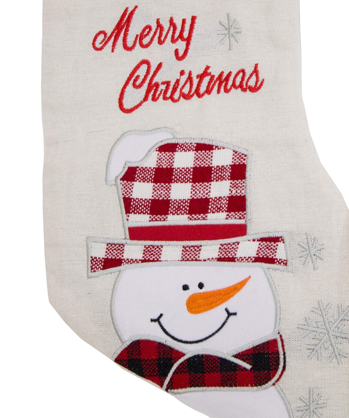 Fennco Styles Holiday Christmas Patterned Linen Hanging Stocking