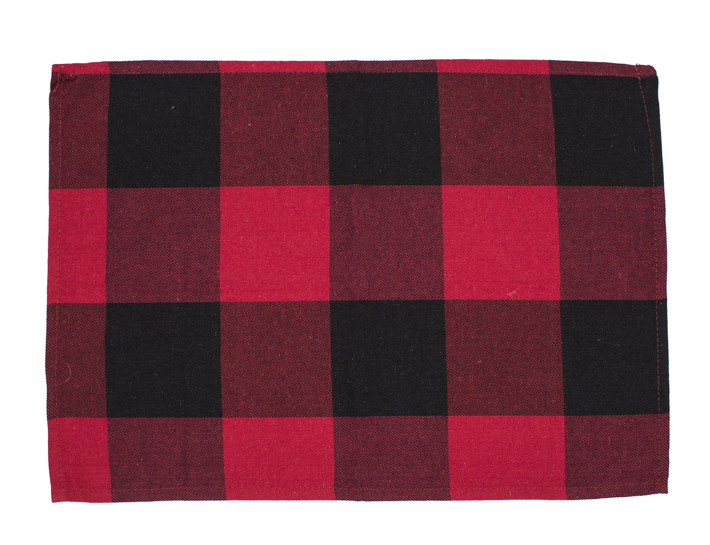 Fennco Styles Rustic Buffalo Check Holiday Plaid Cotton Placemats 14" x 20", Set of 4