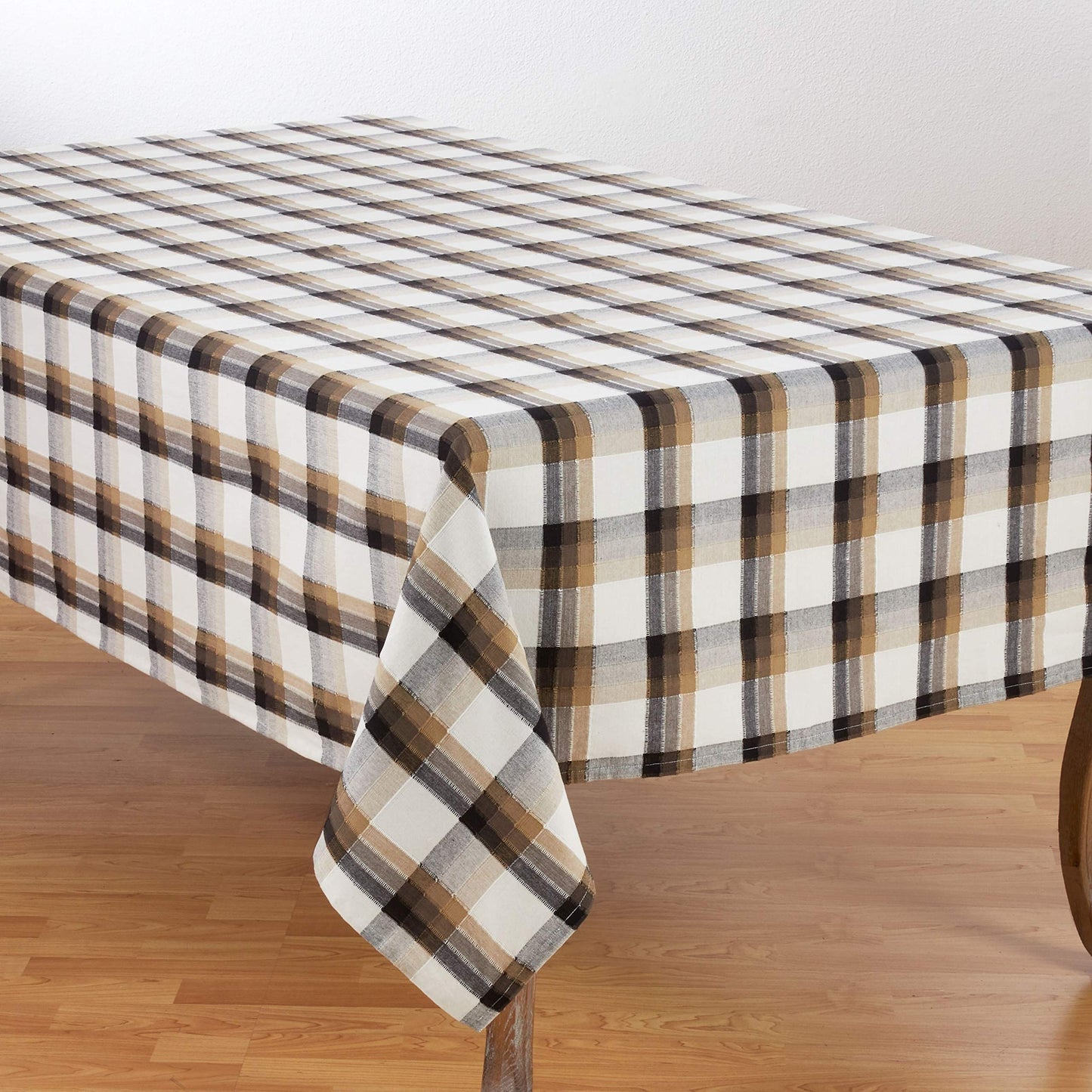 Fennco Styles Holiday Plaid Pattern Textured 100% Cotton Tablecloth