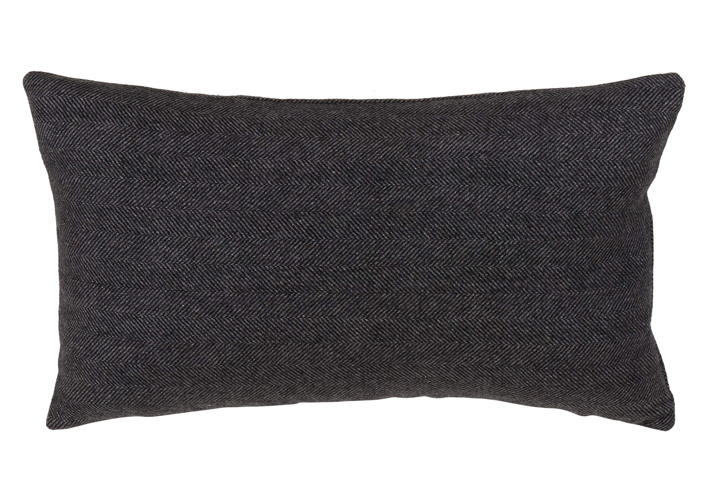Fennco Styles Modern Black Tweed Design Wool Blend Down-Filled Decorative Throw Pillow - Neutral Accent Pillow for Home, Couch, Living Room, Bedroom and Office Decor